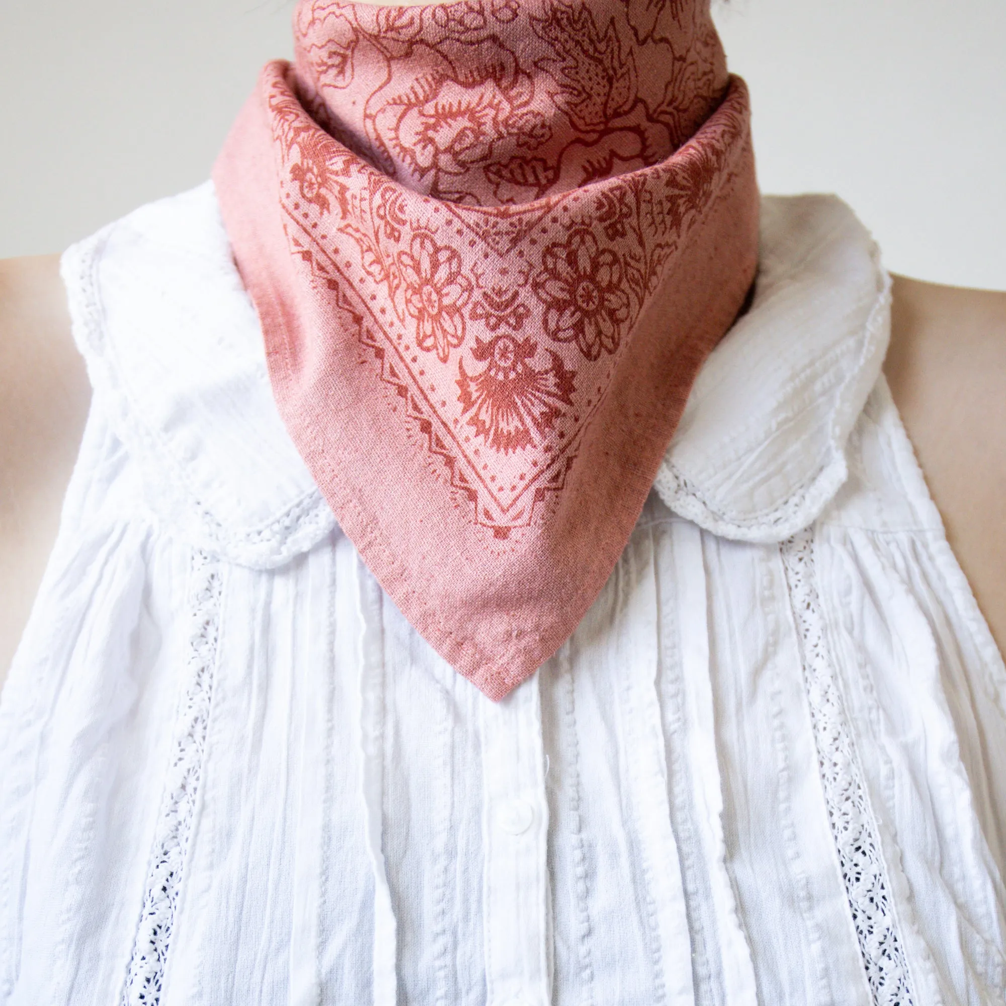Natural Dye Silk Bandana | Cameo Pink (PRE-ORDER FEBRUARY DELIVERY) sold by Last Chance Textiles product image thumbnail 5