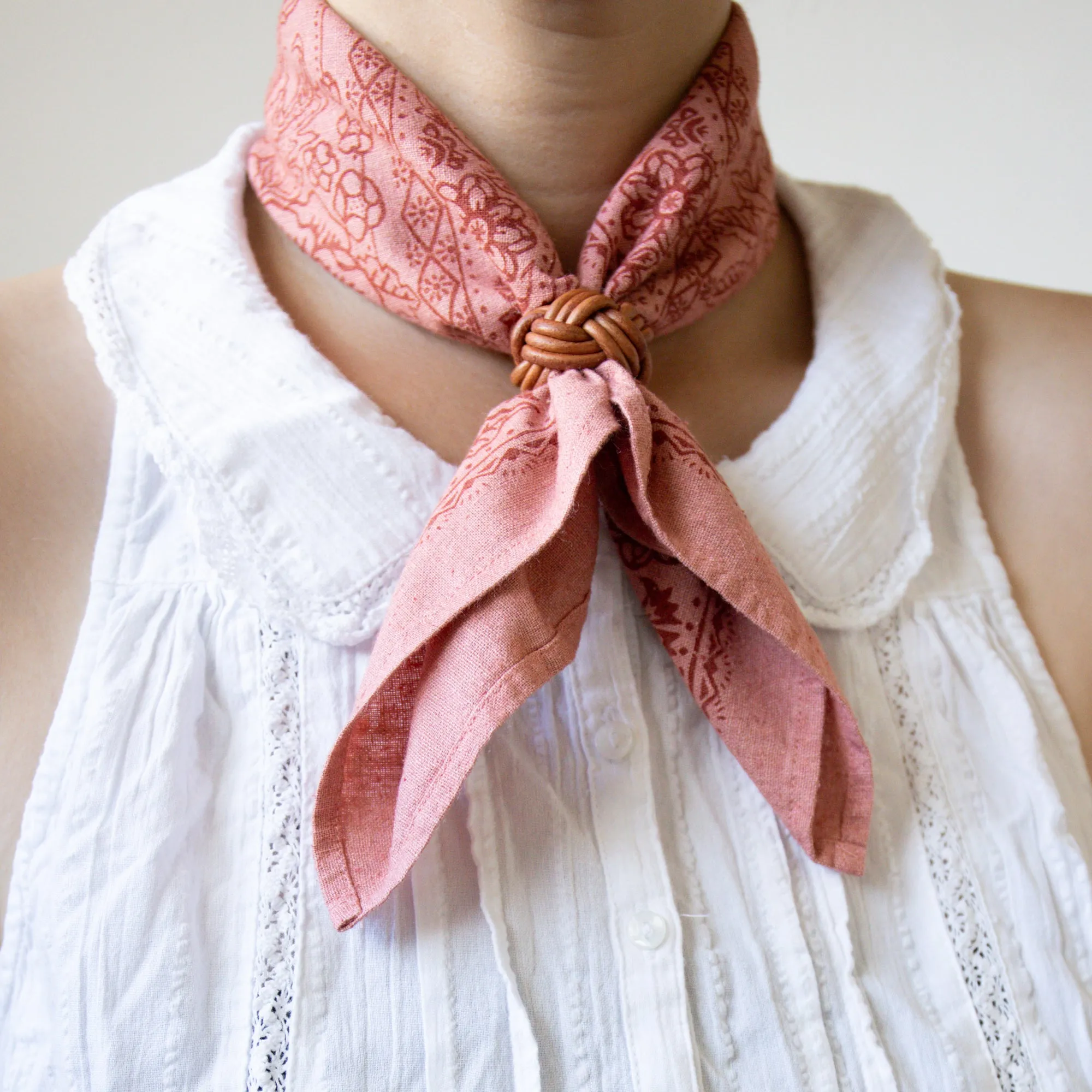 Natural Dye Silk Bandana | Cameo Pink (PRE-ORDER FEBRUARY DELIVERY) sold by Last Chance Textiles product image thumbnail 3