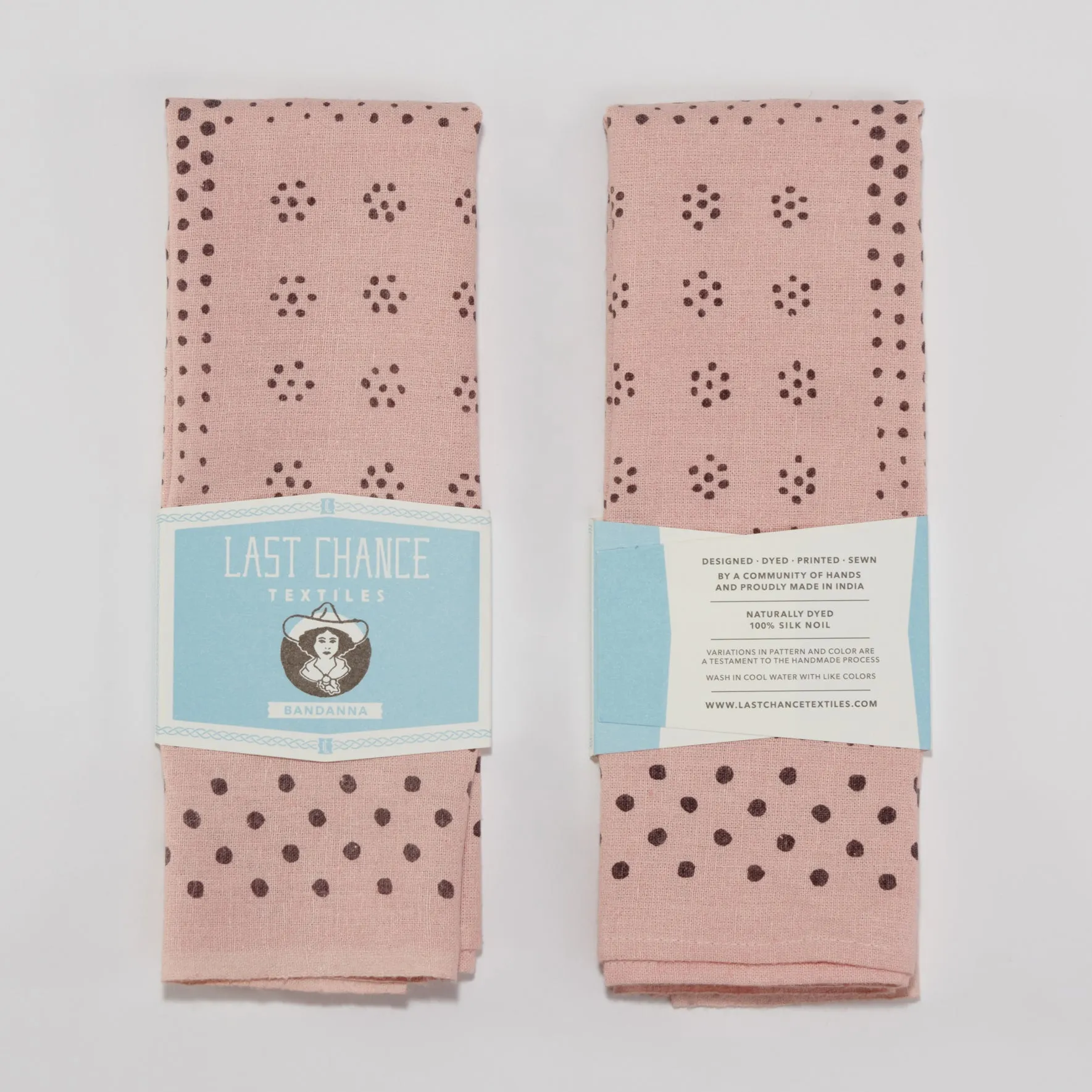 Natural Dye Silk Bandana | Ash Pink (PRE-ORDER FEBRUARY DELIVERY) sold by Last Chance Textiles product image thumbnail 4