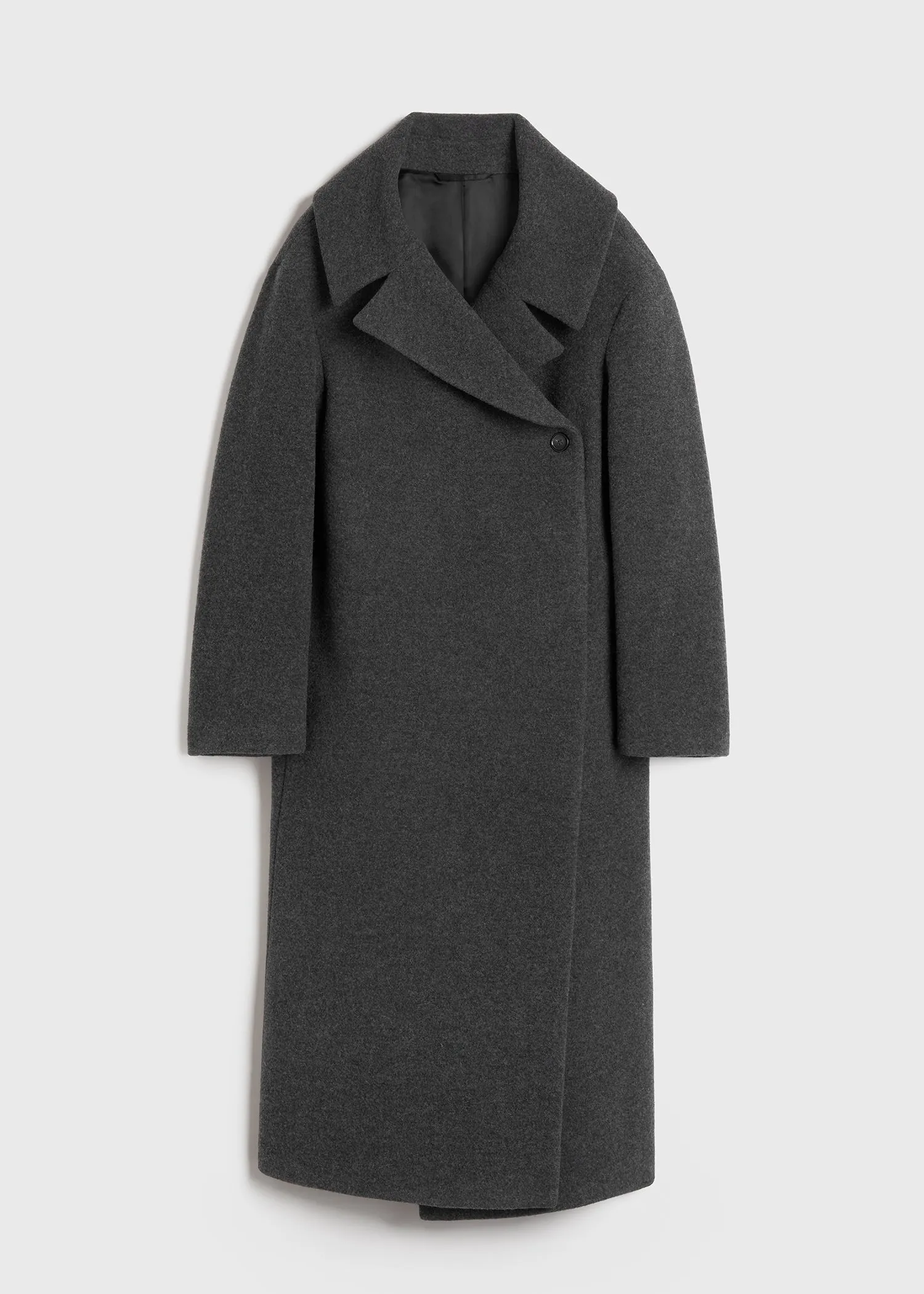 Felt wrap coat dark grey melange sold by Toteme product image thumbnail 5