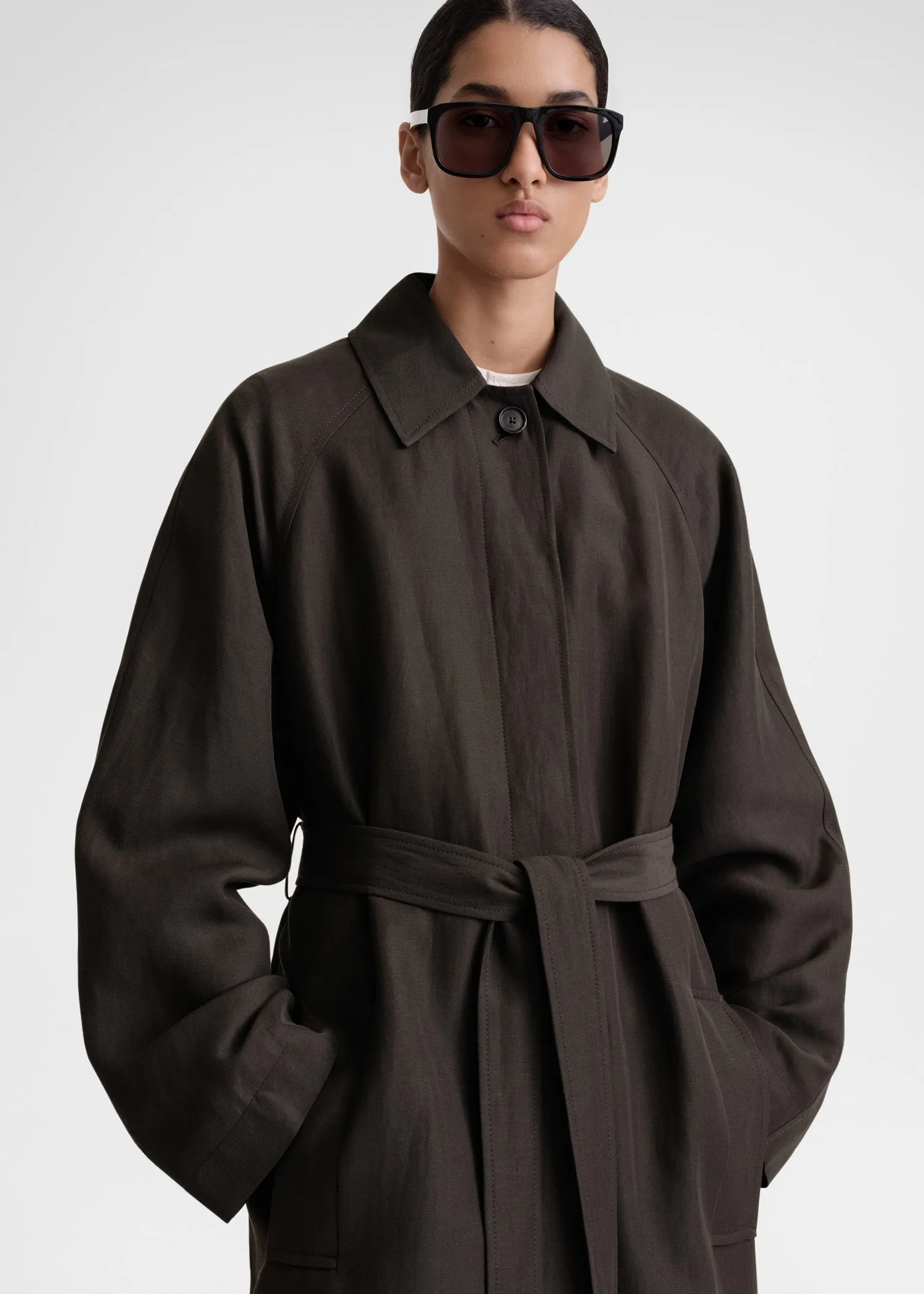 Minimalist summer coat anthracite sold by Toteme product image thumbnail 4