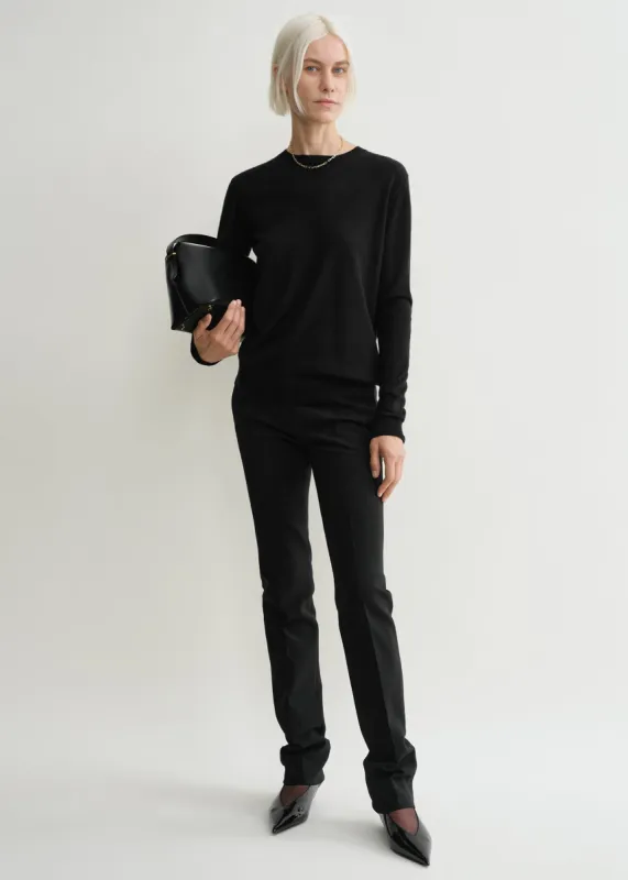 Fine crew-neck knit black sold by Toteme
