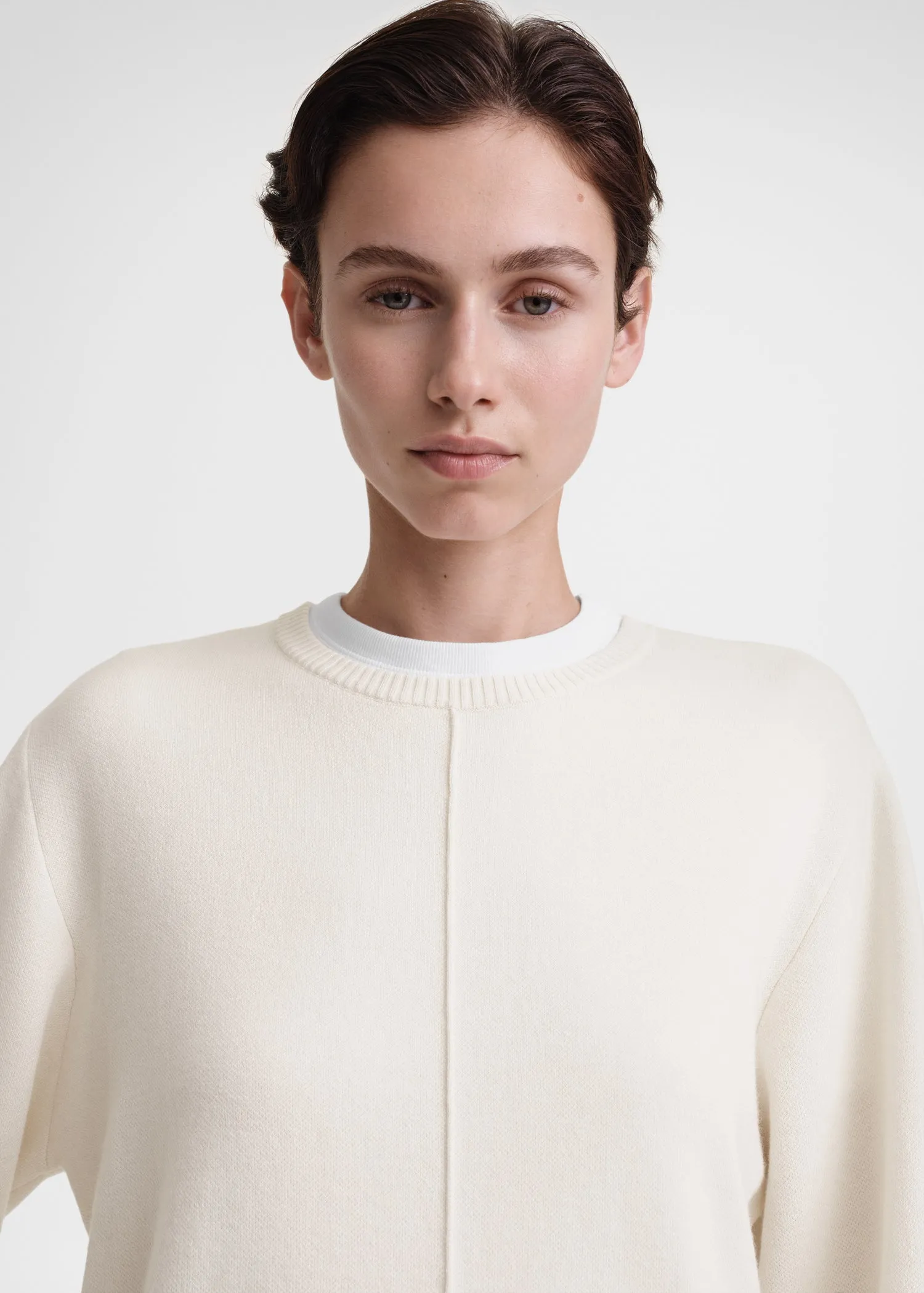 Cotton cashmere sweatshirt macadamia sold by Toteme product image thumbnail 4