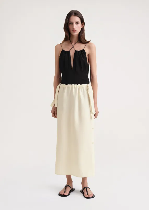 Gathered halterneck top black made by Toteme