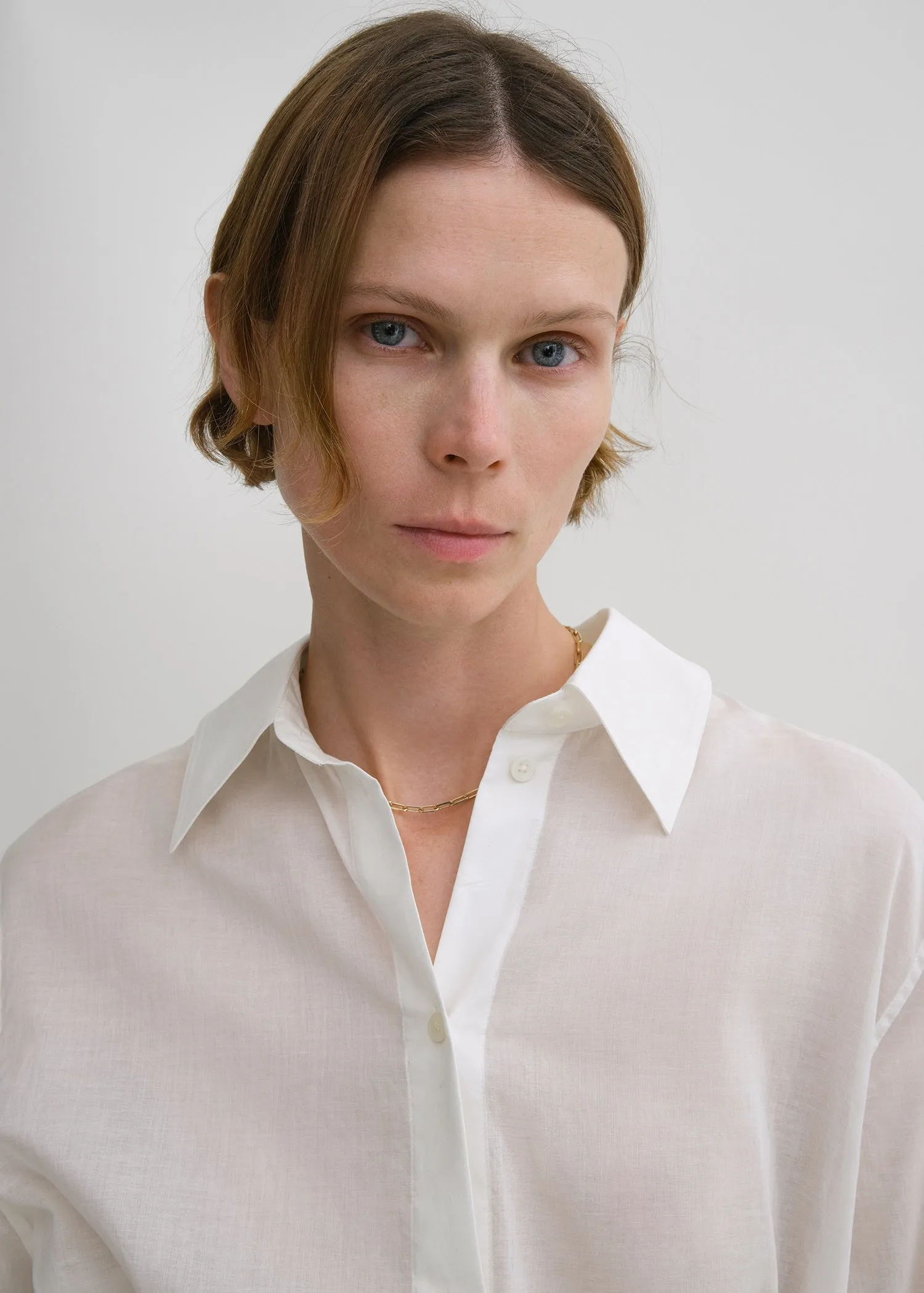 Kimono-sleeve cotton shirt white sold by Toteme product image thumbnail 5