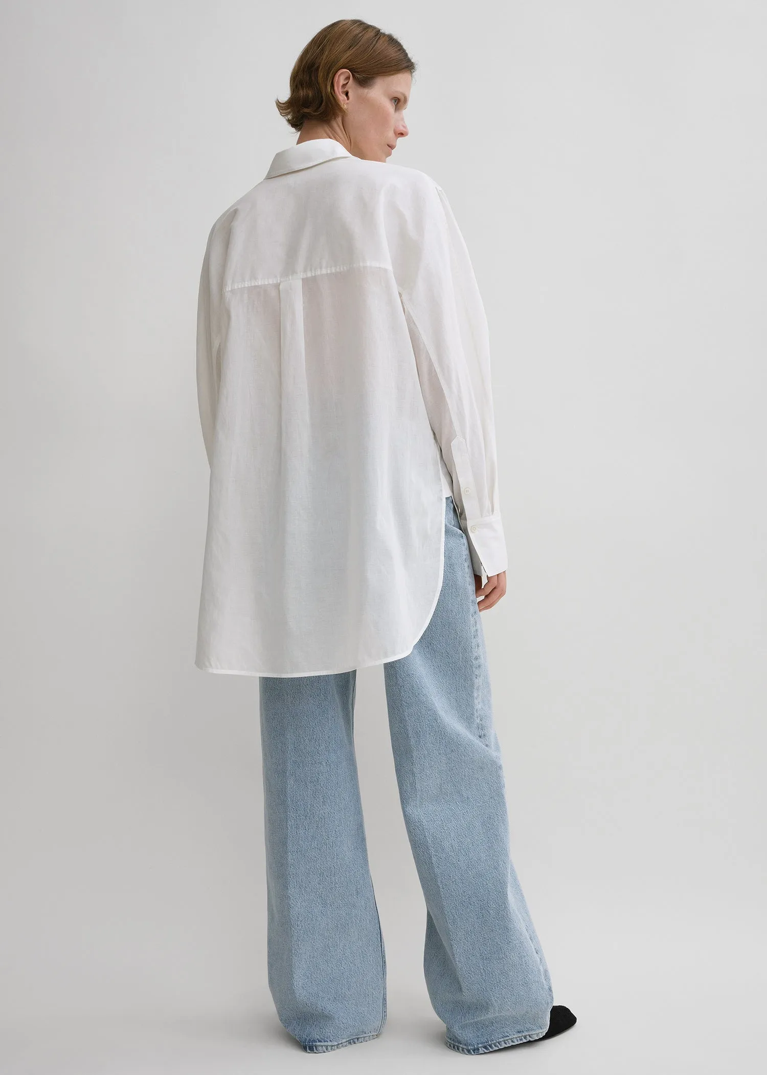 Kimono-sleeve cotton shirt white sold by Toteme product image thumbnail 3