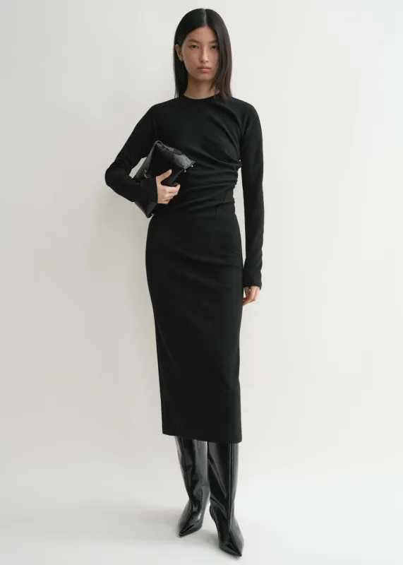 Twisted jersey dress black sold by Toteme