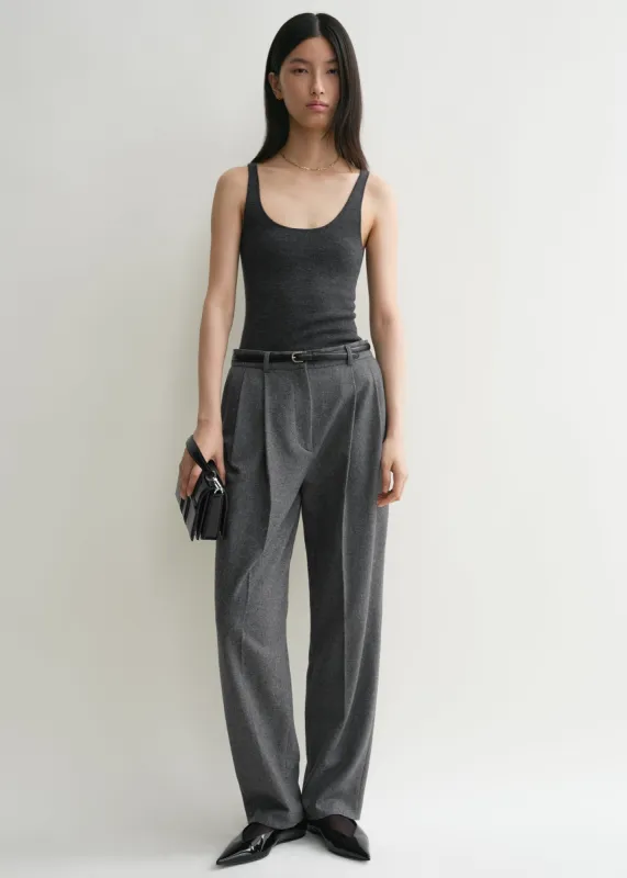Compact knit tank grey melange sold by Toteme