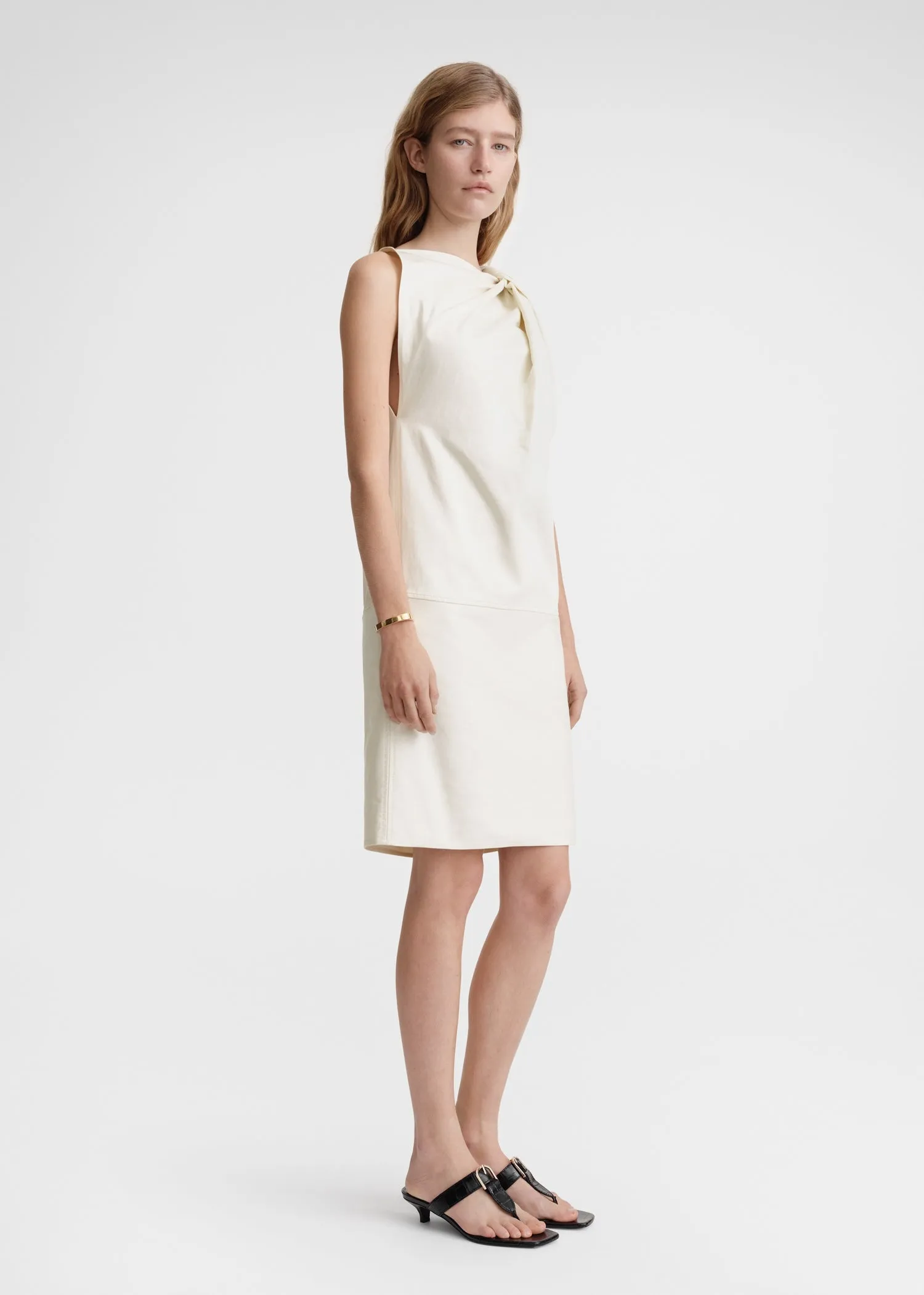 Shoulder-twist dress ecru sold by Toteme product image thumbnail 3