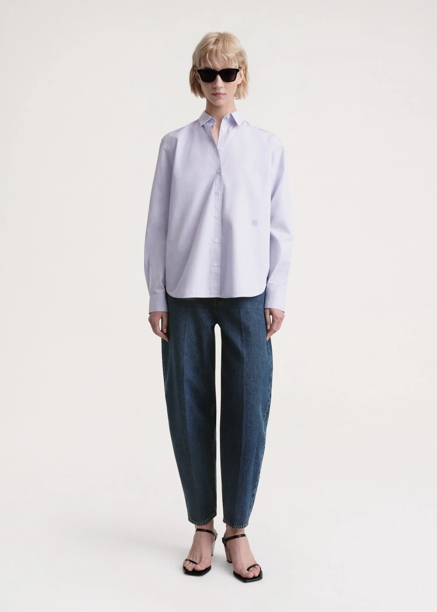 Signature cotton shirt lilac stripe sold by Toteme