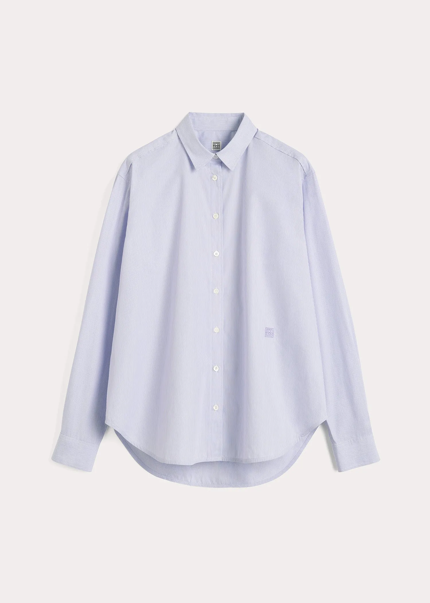 Signature cotton shirt lilac stripe sold by Toteme product image thumbnail 5