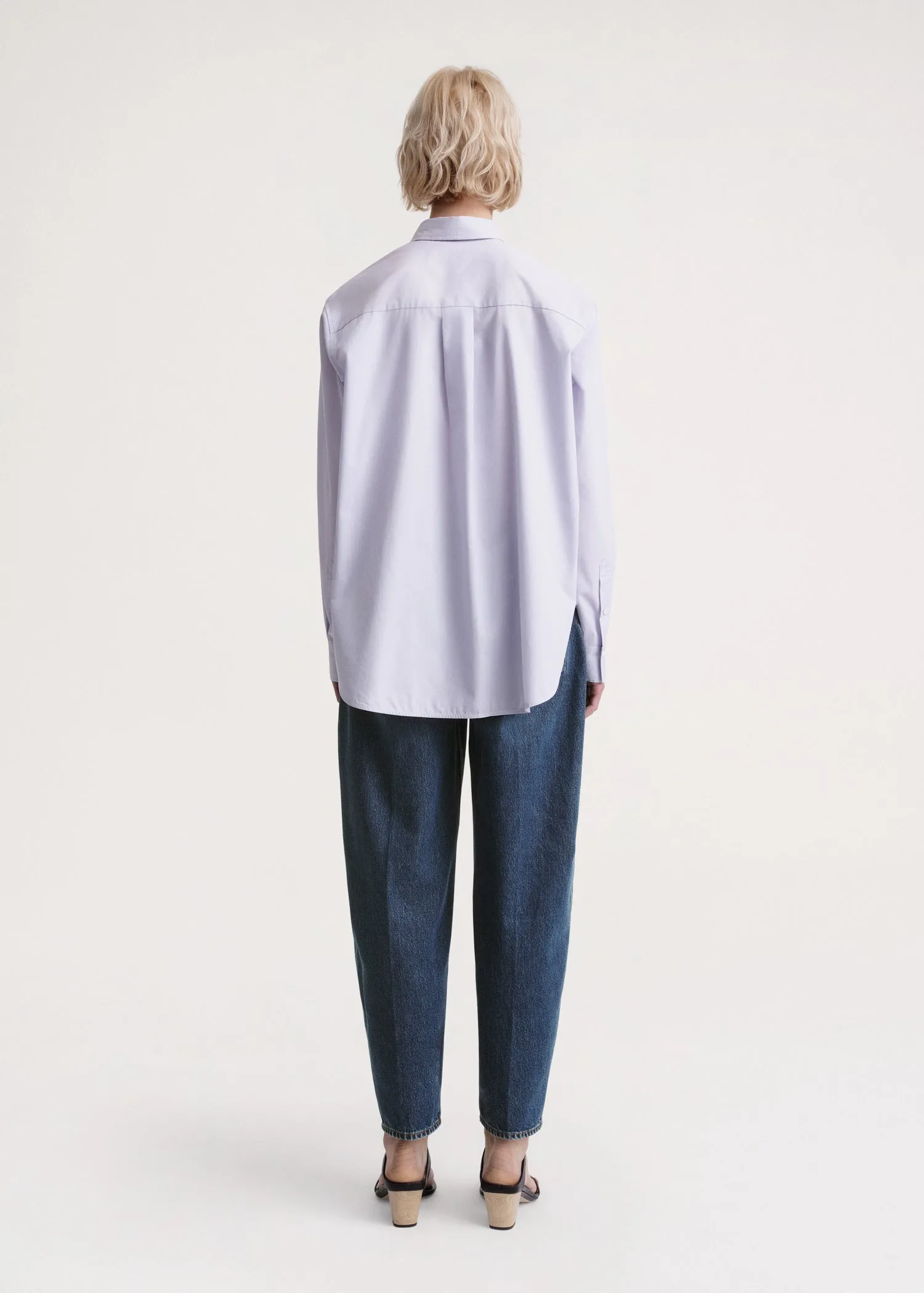 Signature cotton shirt lilac stripe sold by Toteme product image thumbnail 3