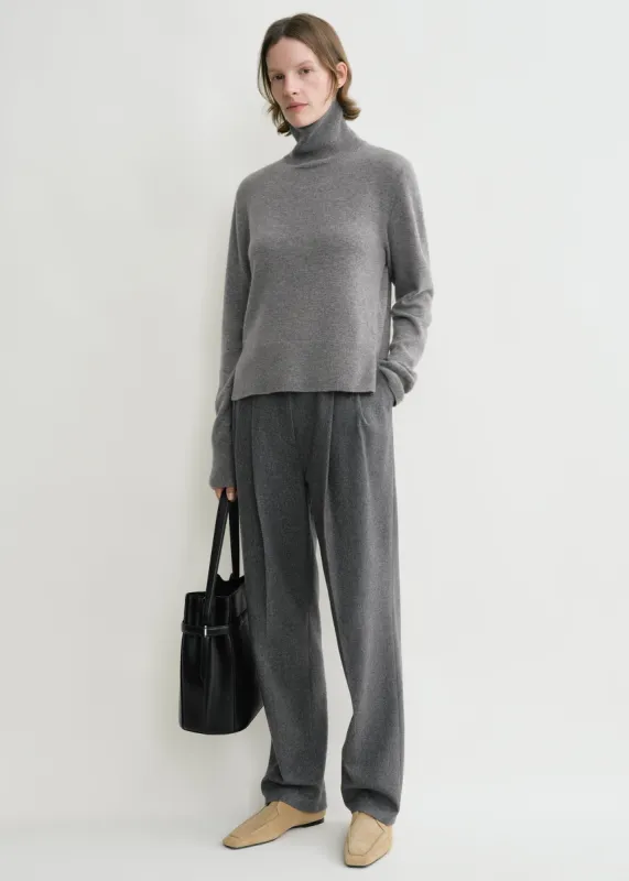 Cropped turtleneck grey melange sold by Toteme