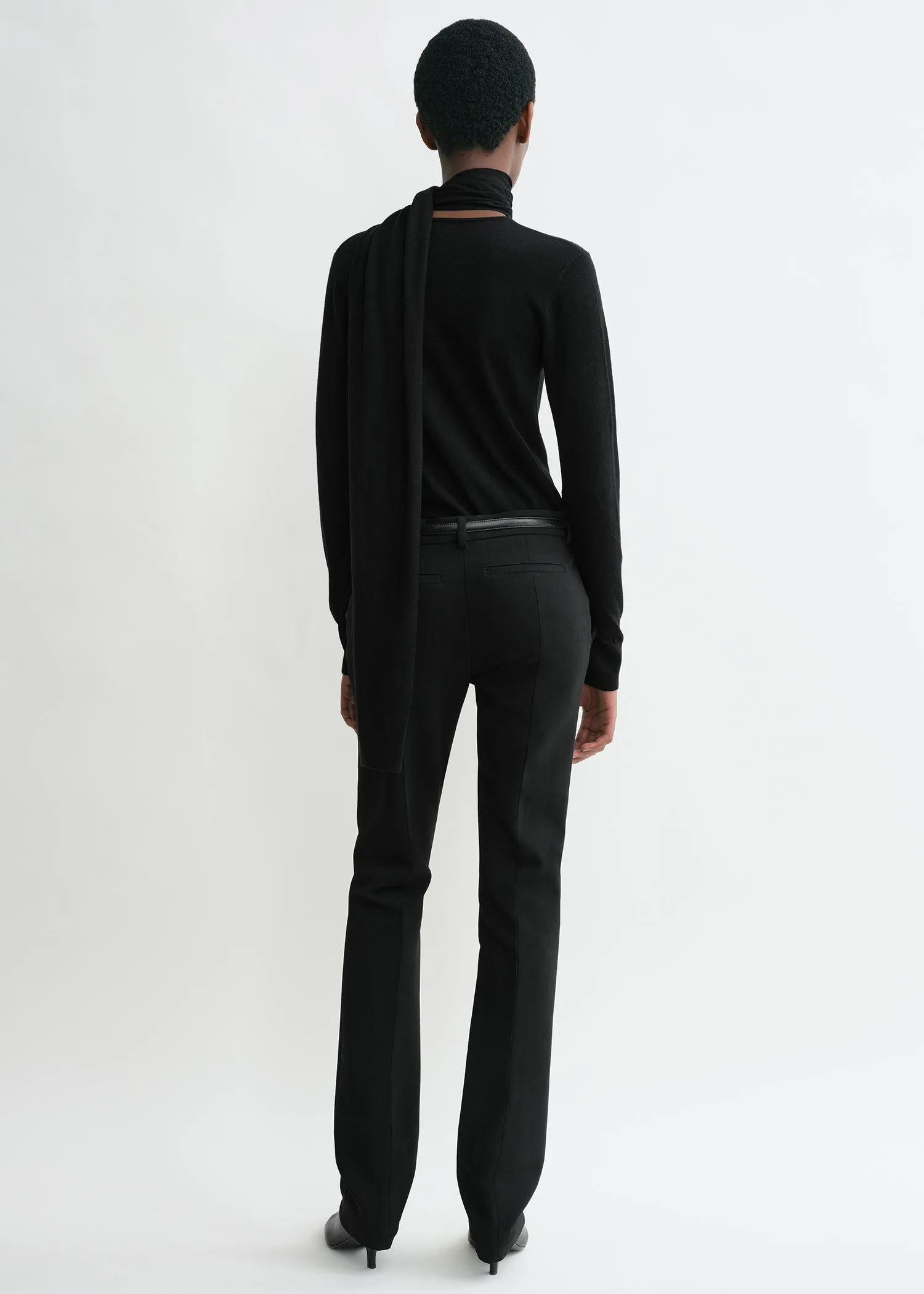 Low-waist slim trousers black sold by Toteme product image thumbnail 3