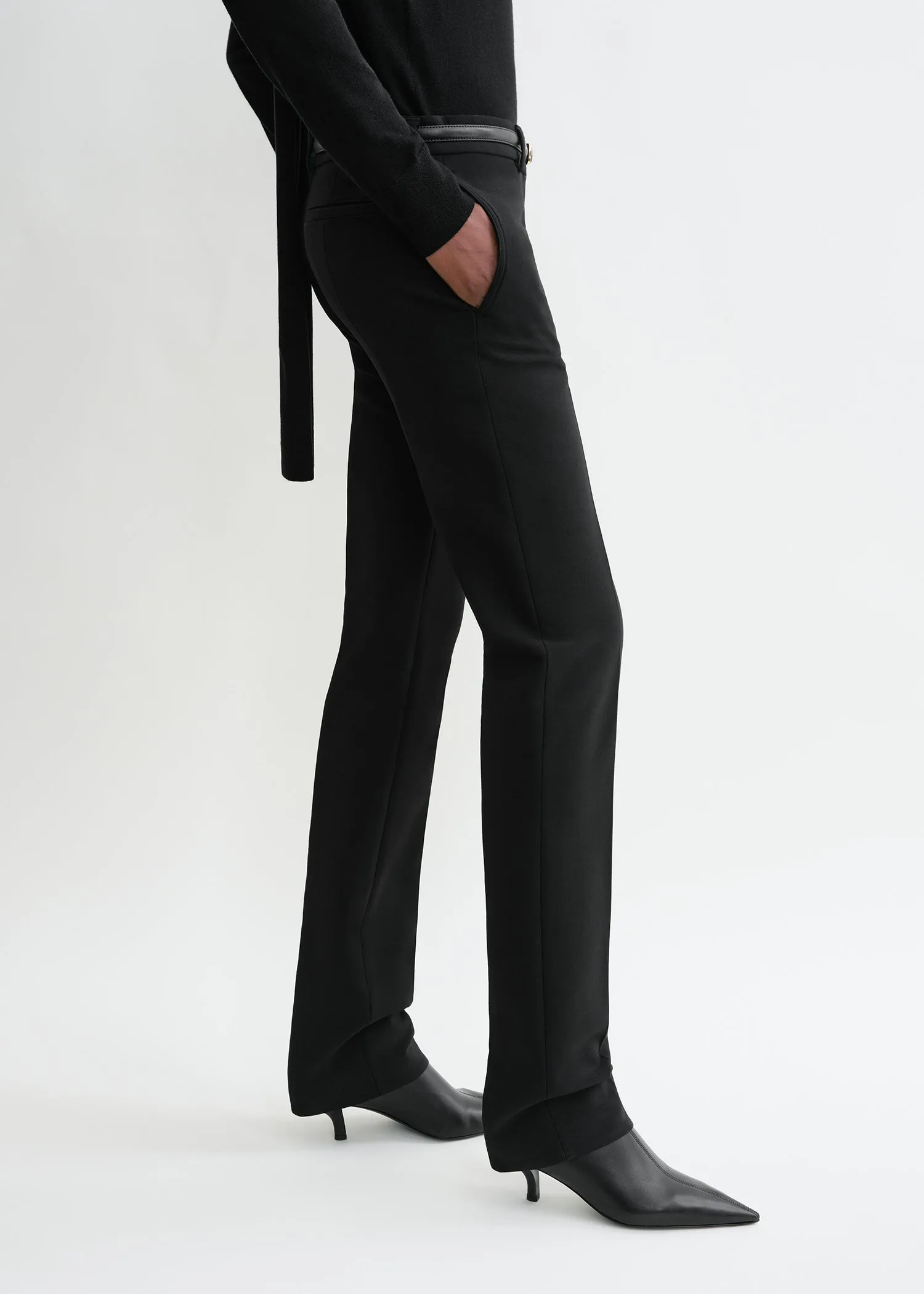 Low-waist slim trousers black sold by Toteme product image thumbnail 5