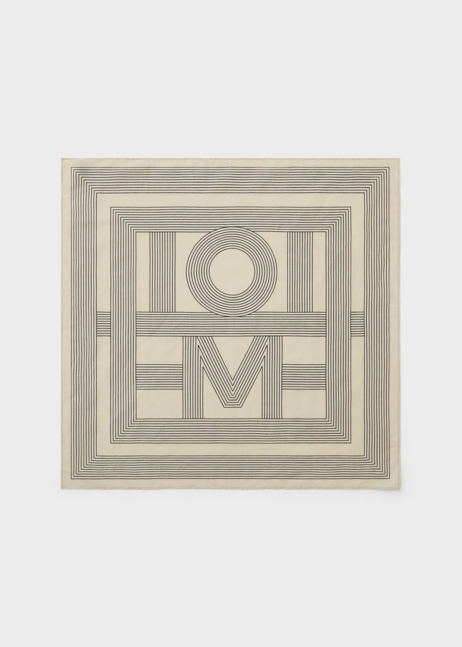 Striped monogram cotton silk scarf crème sold by Toteme product image thumbnail 5