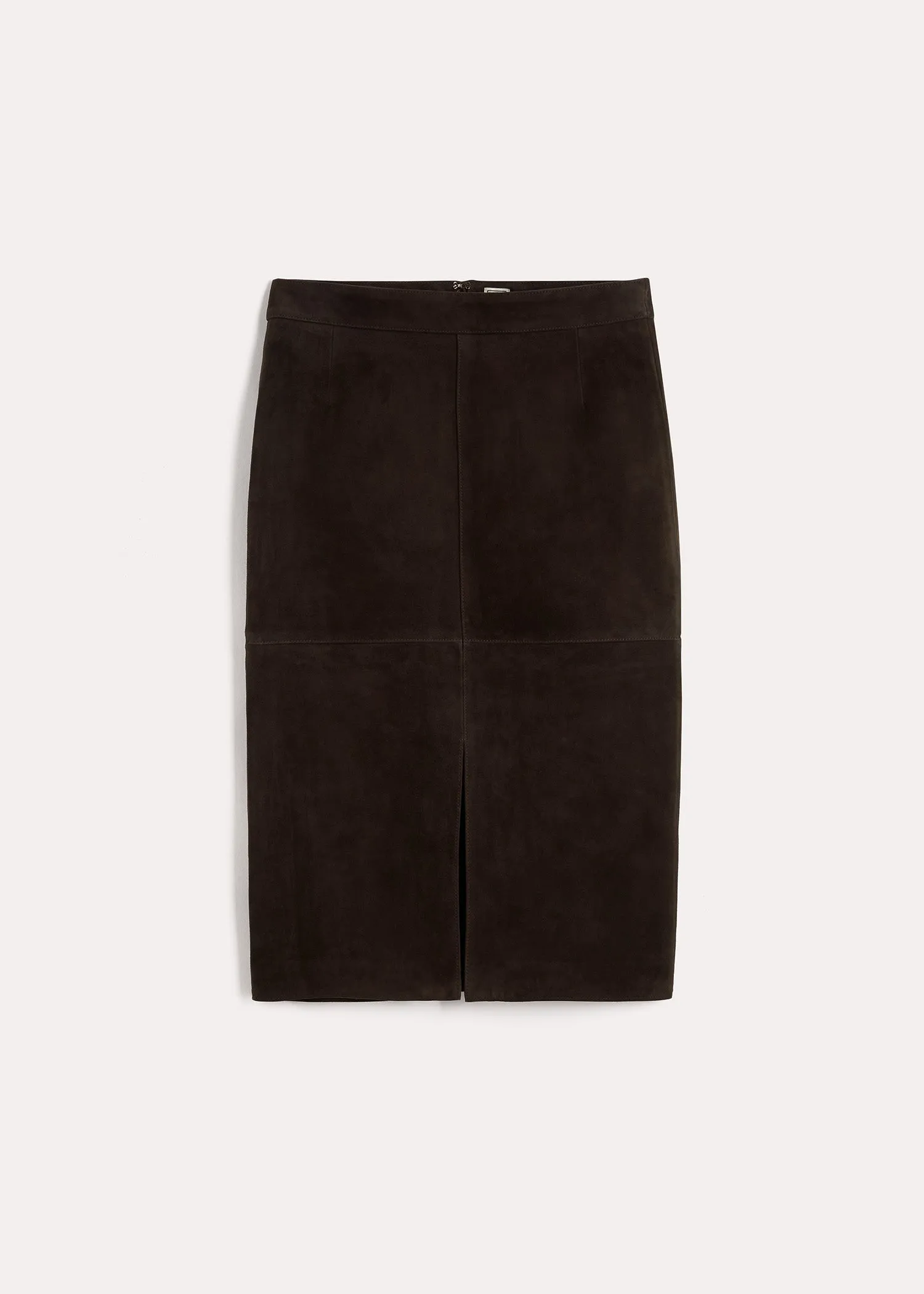 Paneled suede skirt chocolate sold by Toteme product image thumbnail 5