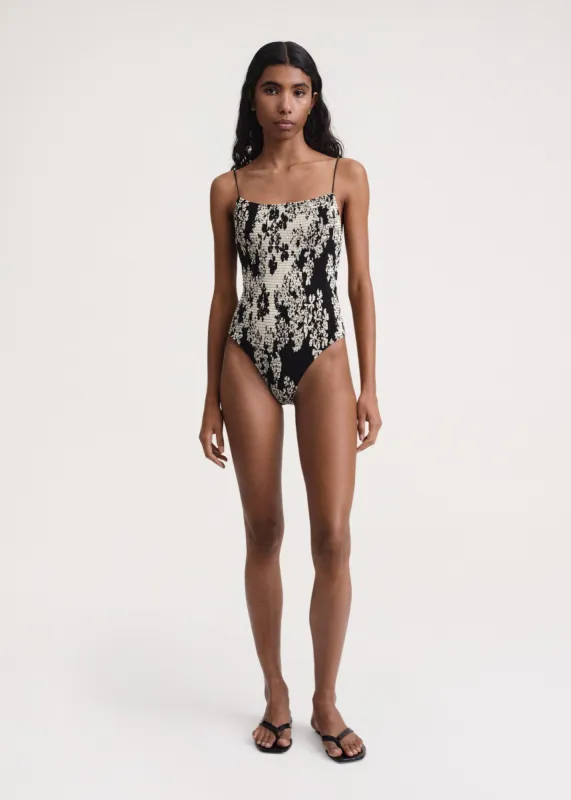 Smocked swimsuit floral sold by Toteme