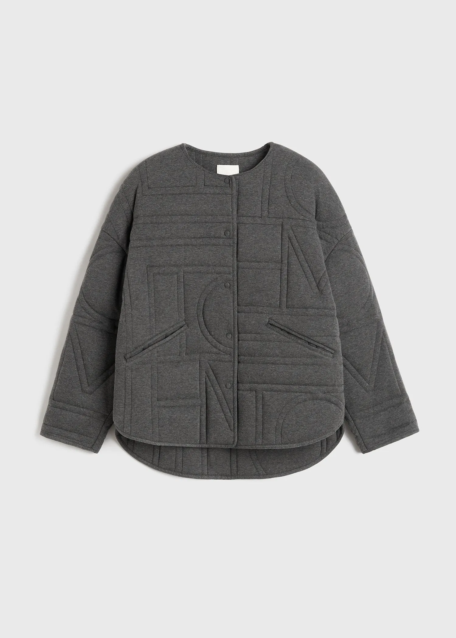 Quilted jersey jacket charcoal melange sold by Toteme product image thumbnail 5