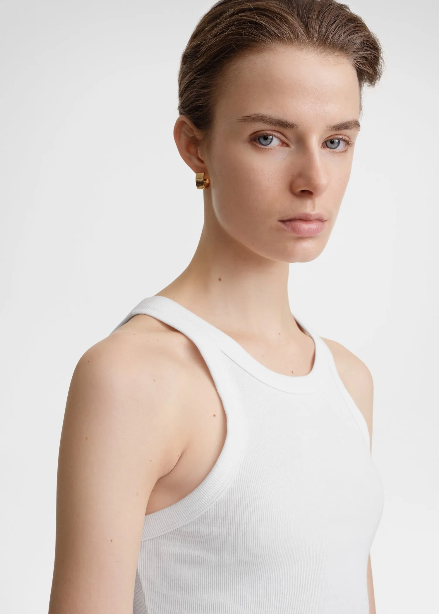 Curved rib tank white sold by Toteme product image thumbnail 4