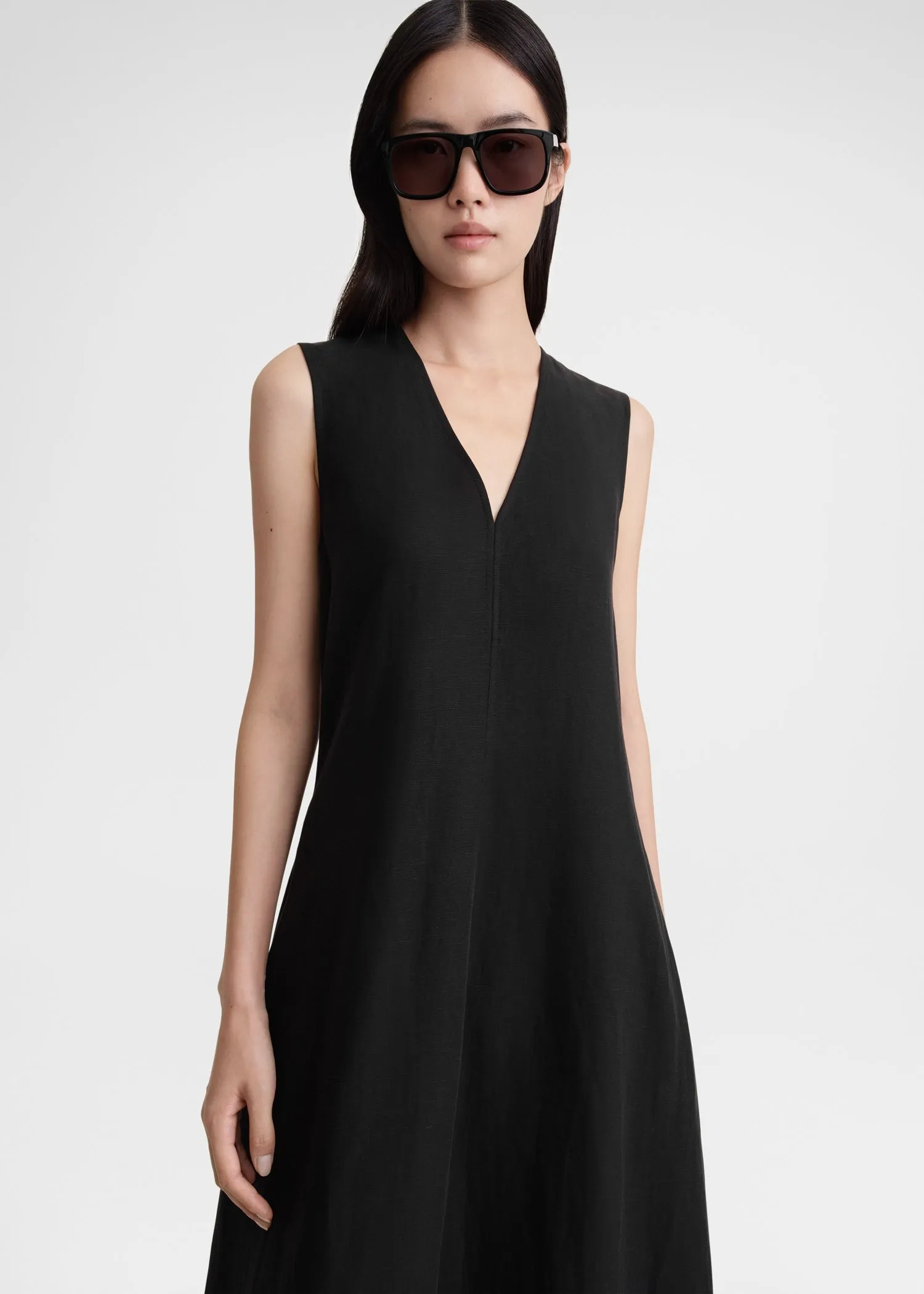 Fluid V-neck dress black sold by Toteme product image thumbnail 2