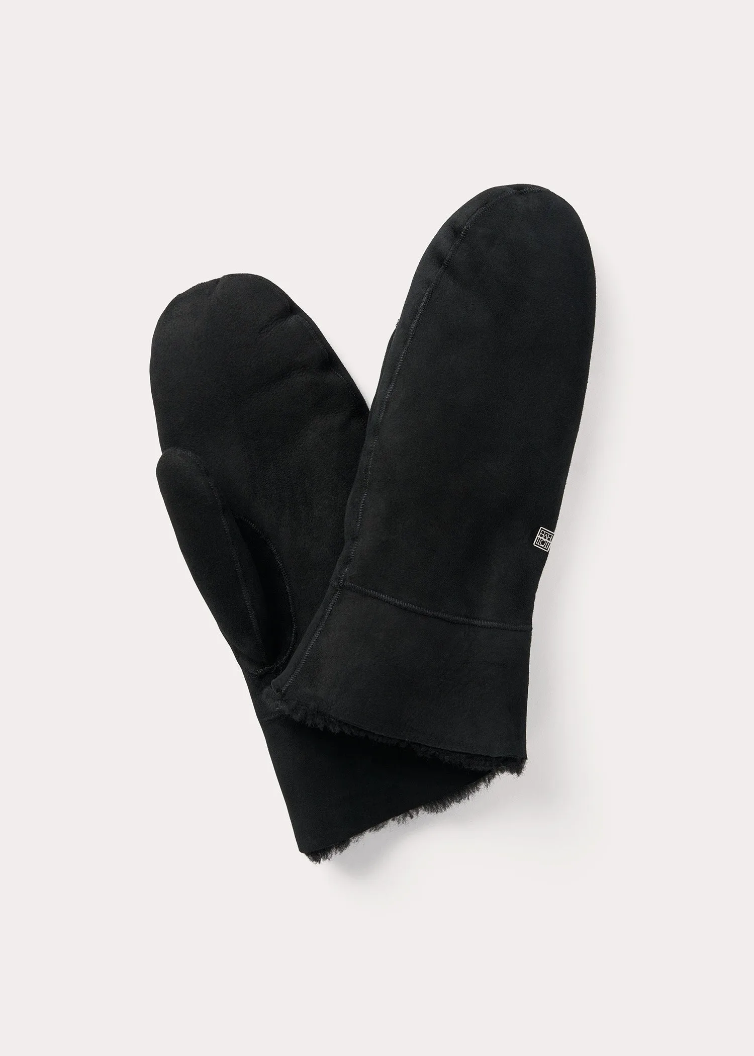 Suede shearling mittens black sold by Toteme product image thumbnail 3
