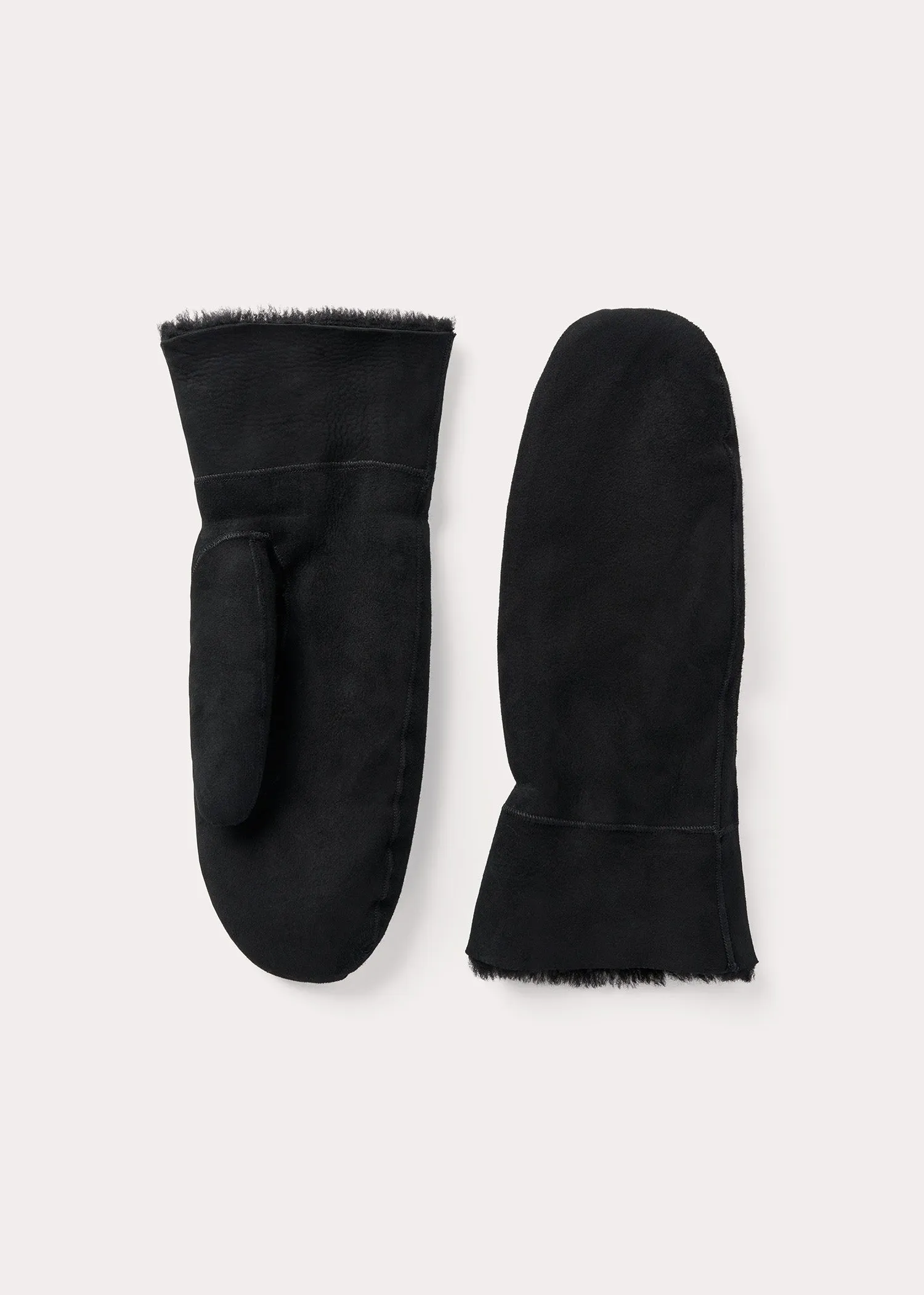 Suede shearling mittens black sold by Toteme product image thumbnail 5