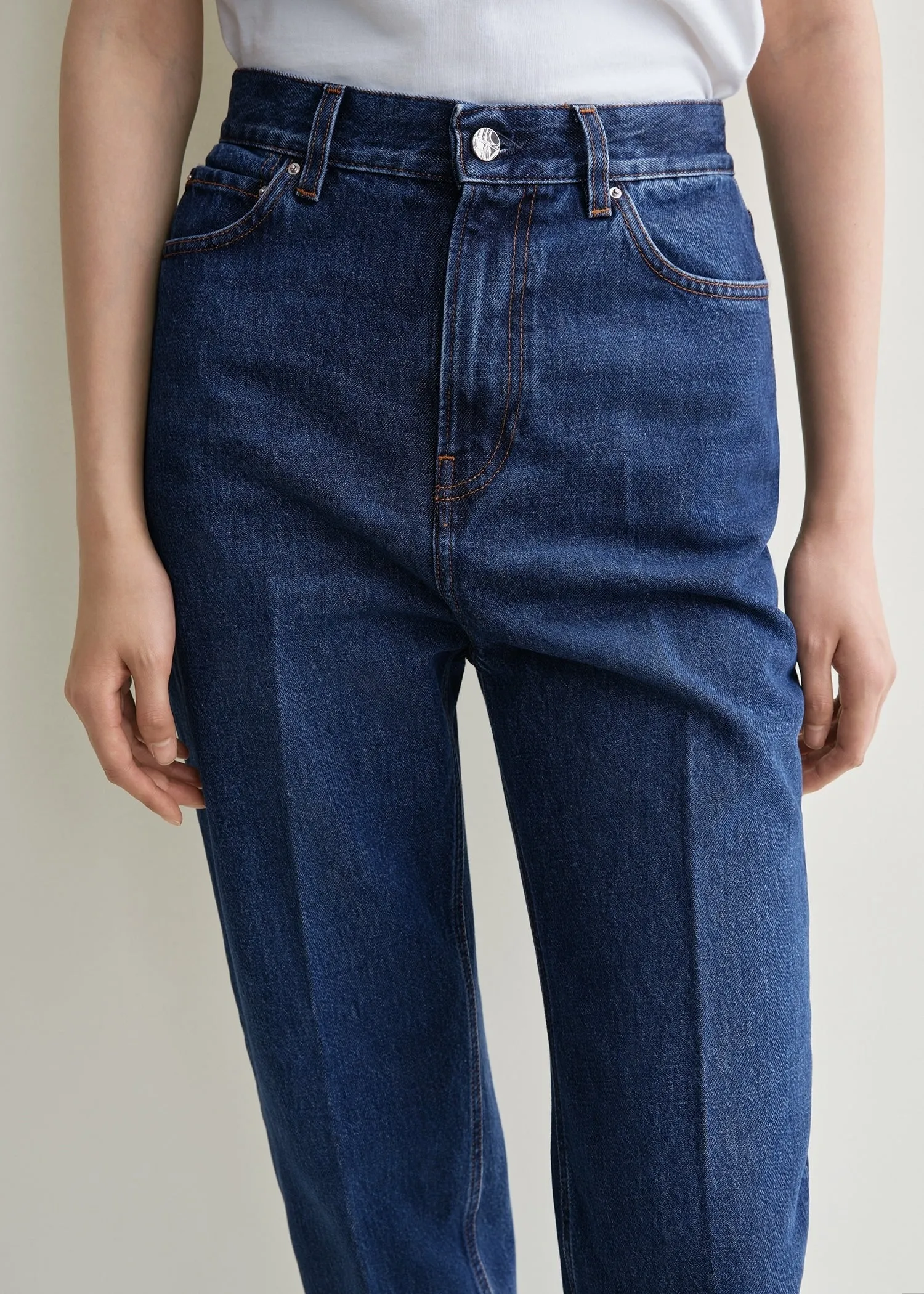 Tapered leg denim dark blue sold by Toteme product image thumbnail 4