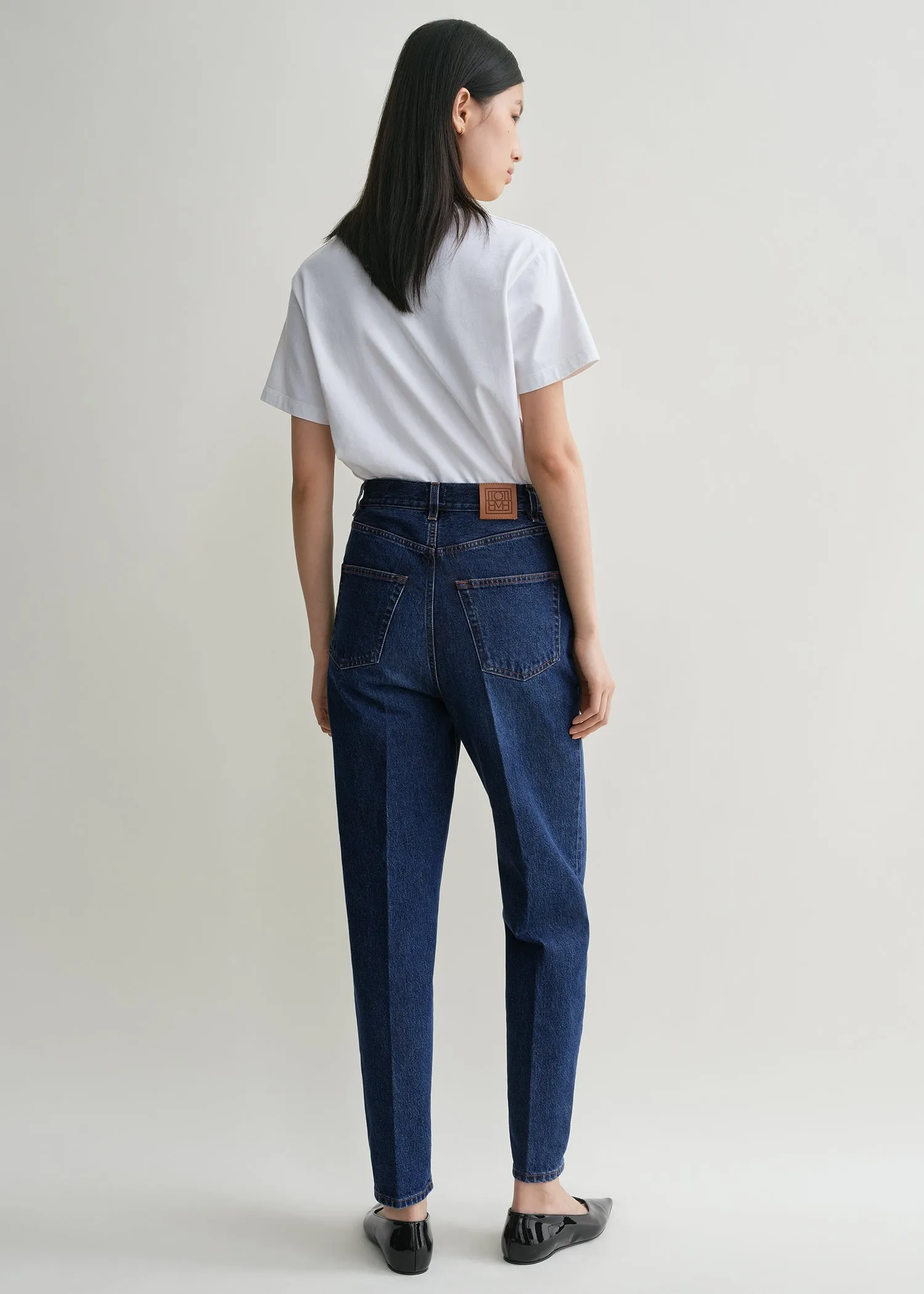 Tapered leg denim dark blue sold by Toteme product image thumbnail 3