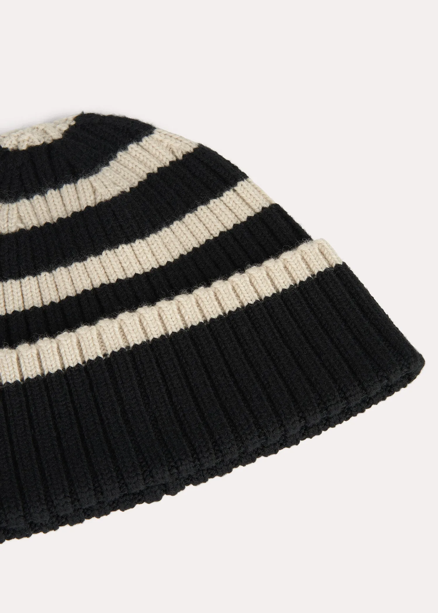 Signature stripe beanie black sold by Toteme product image thumbnail 4