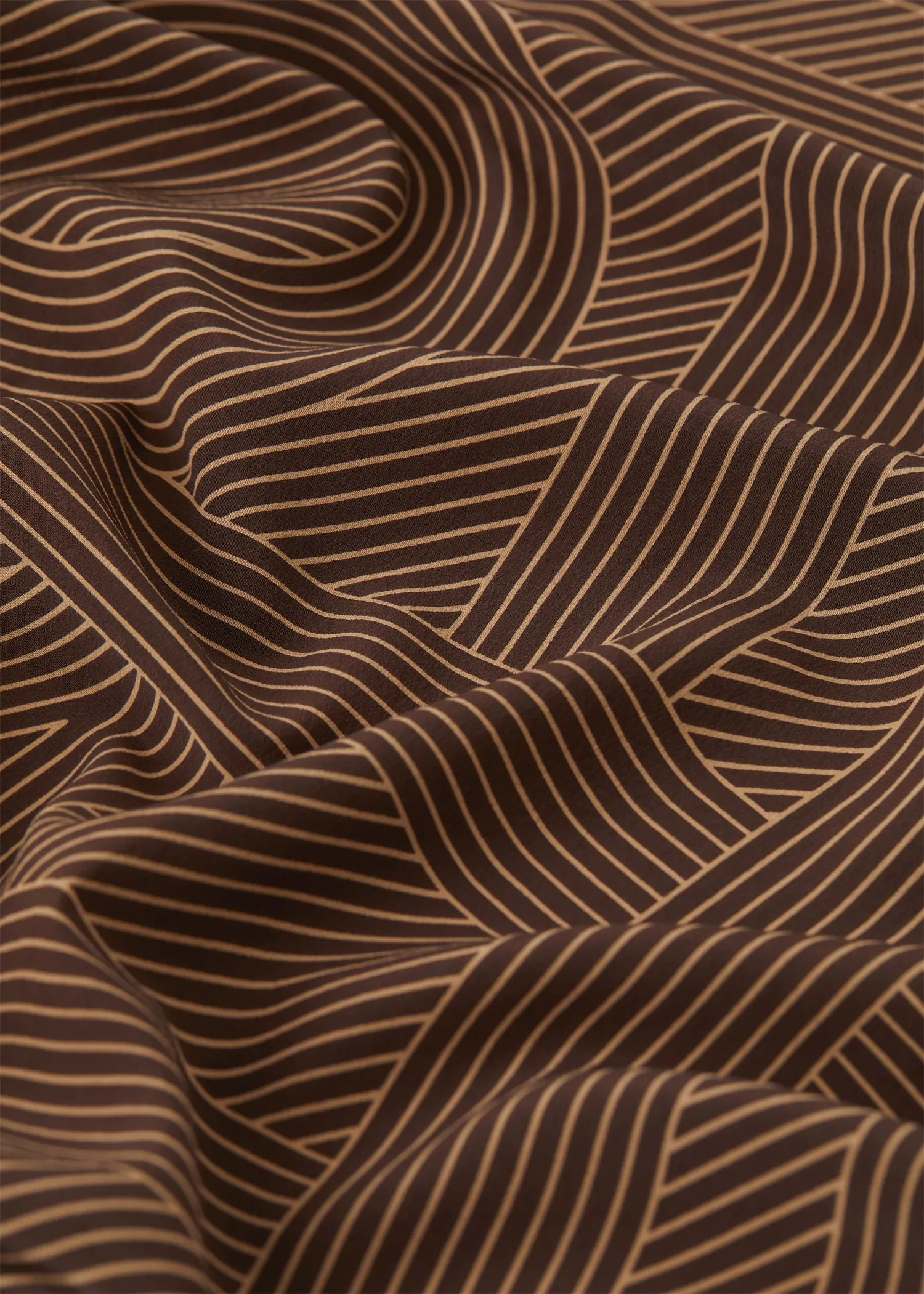 Striped monogram silk scarf dark brown sold by Toteme product image thumbnail 4
