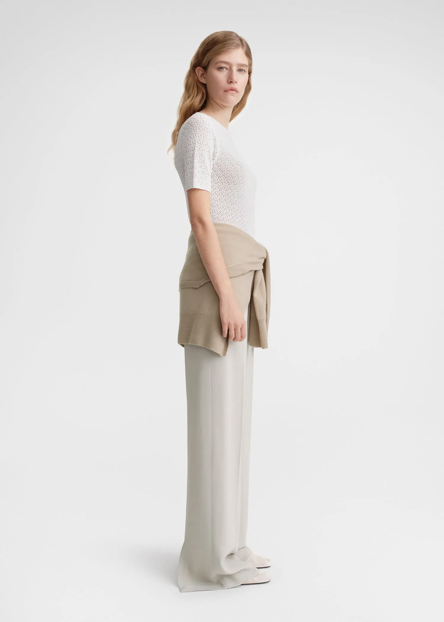 Short-sleeve crochet top off-white sold by Toteme product image thumbnail 3