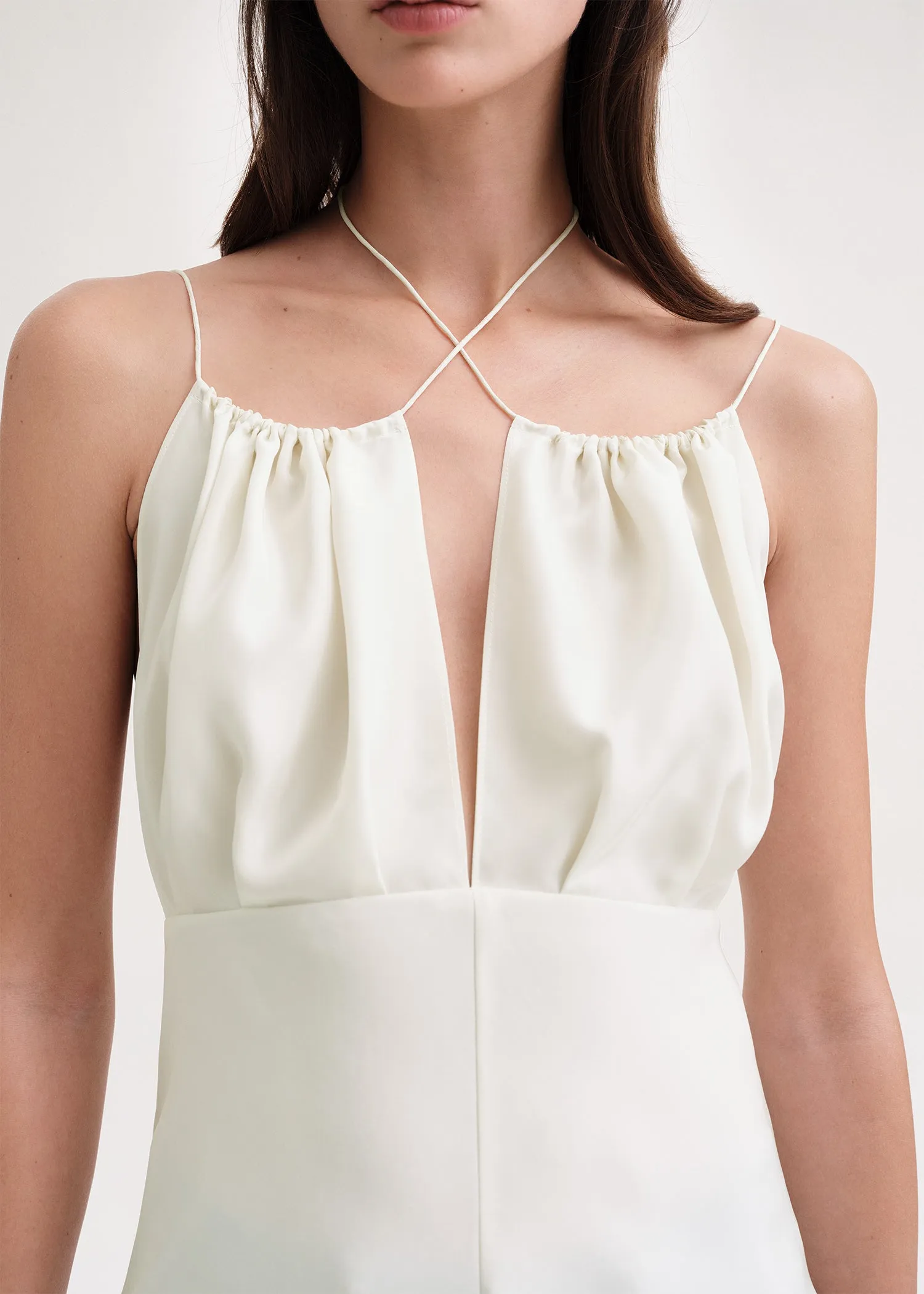 Gathered halterneck top off-white sold by Toteme product image thumbnail 4