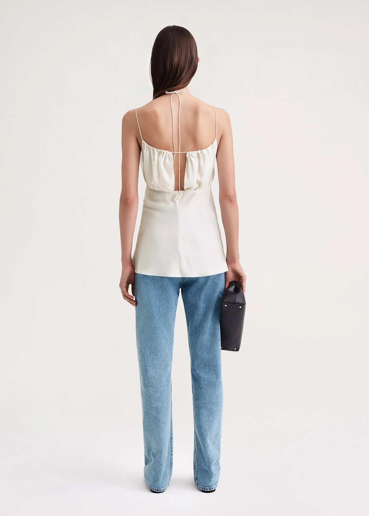 Gathered halterneck top off-white sold by Toteme product image thumbnail 3