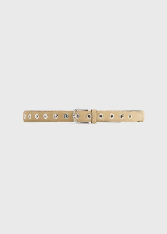 Eyelet belt caramel sold by Toteme