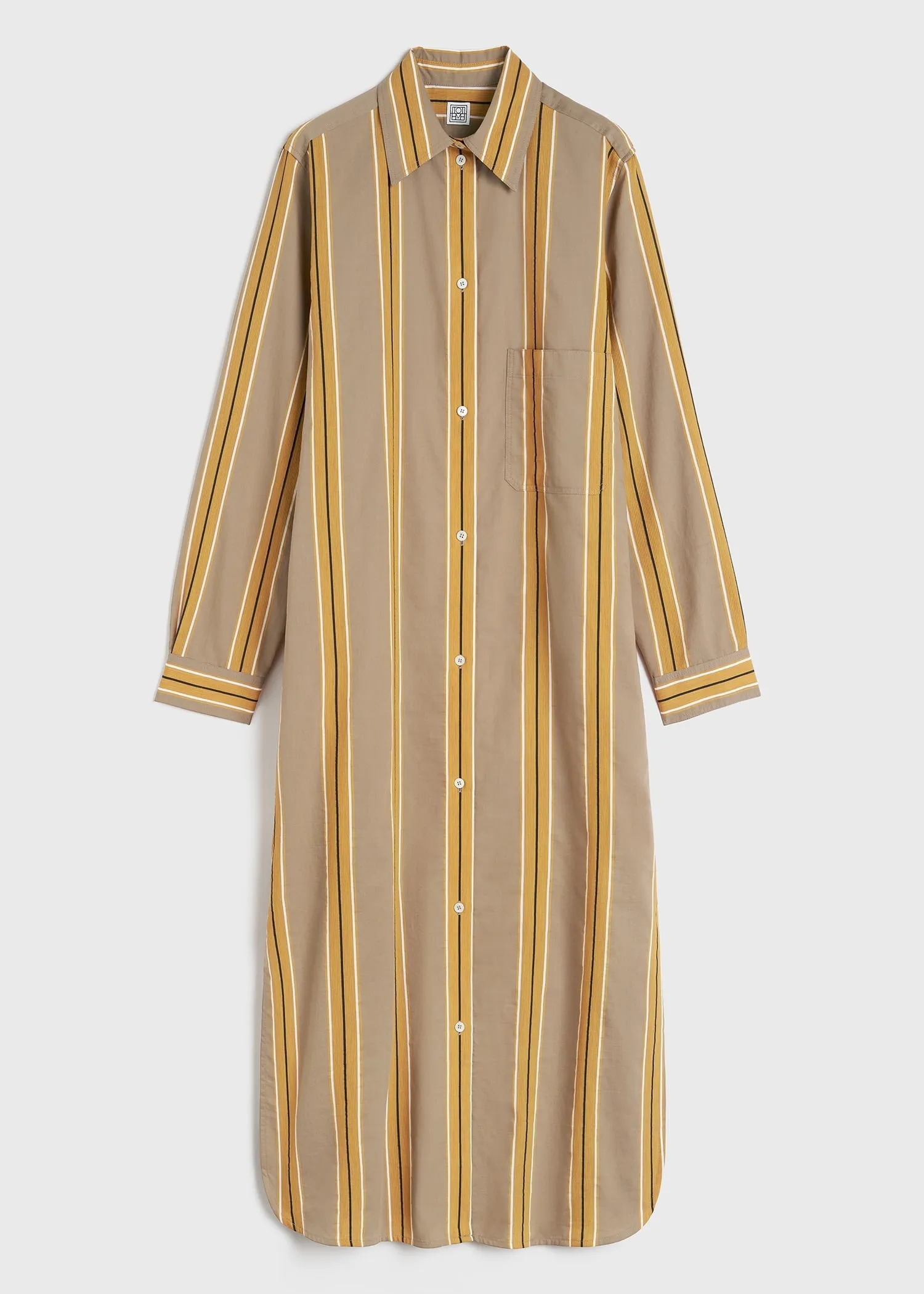 Jacquard-striped tunic dress caramel/cornsilk sold by Toteme product image thumbnail 5