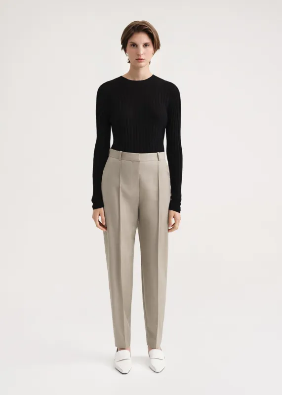 Sewn pleat wool trousers beige made by Toteme