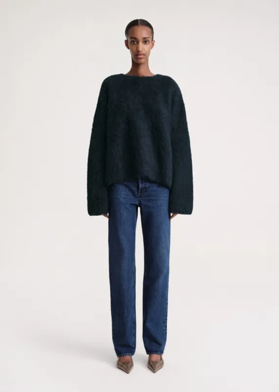 Boxy alpaca knit navy sold by Toteme