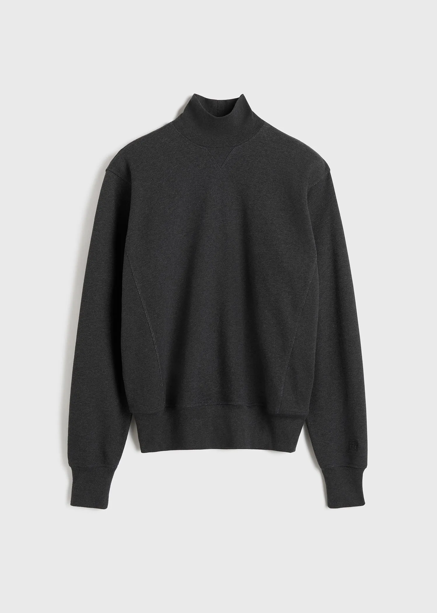 Cotton turtleneck sweatshirt charcoal melange sold by Toteme product image thumbnail 5