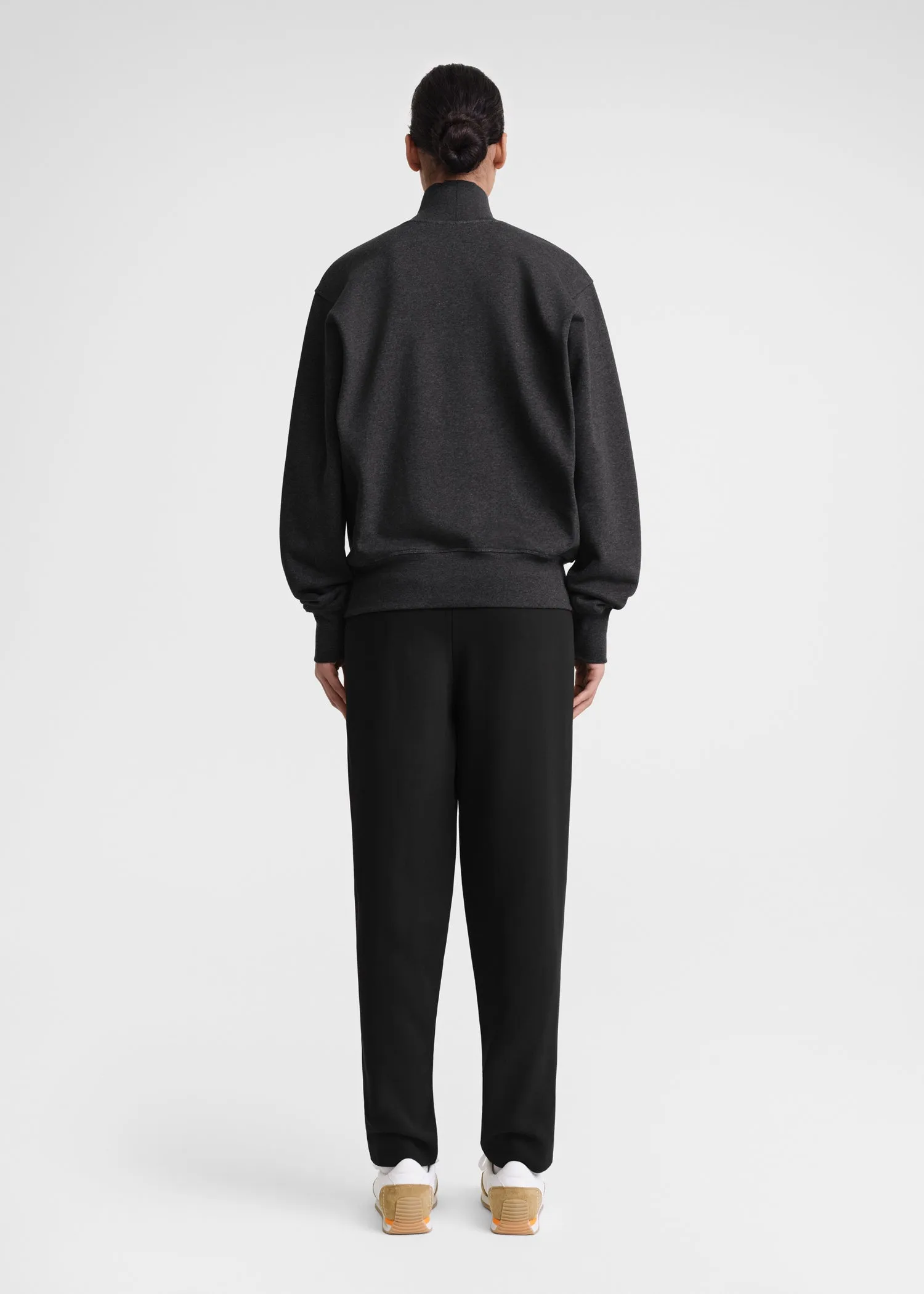 Cotton turtleneck sweatshirt charcoal melange sold by Toteme product image thumbnail 4