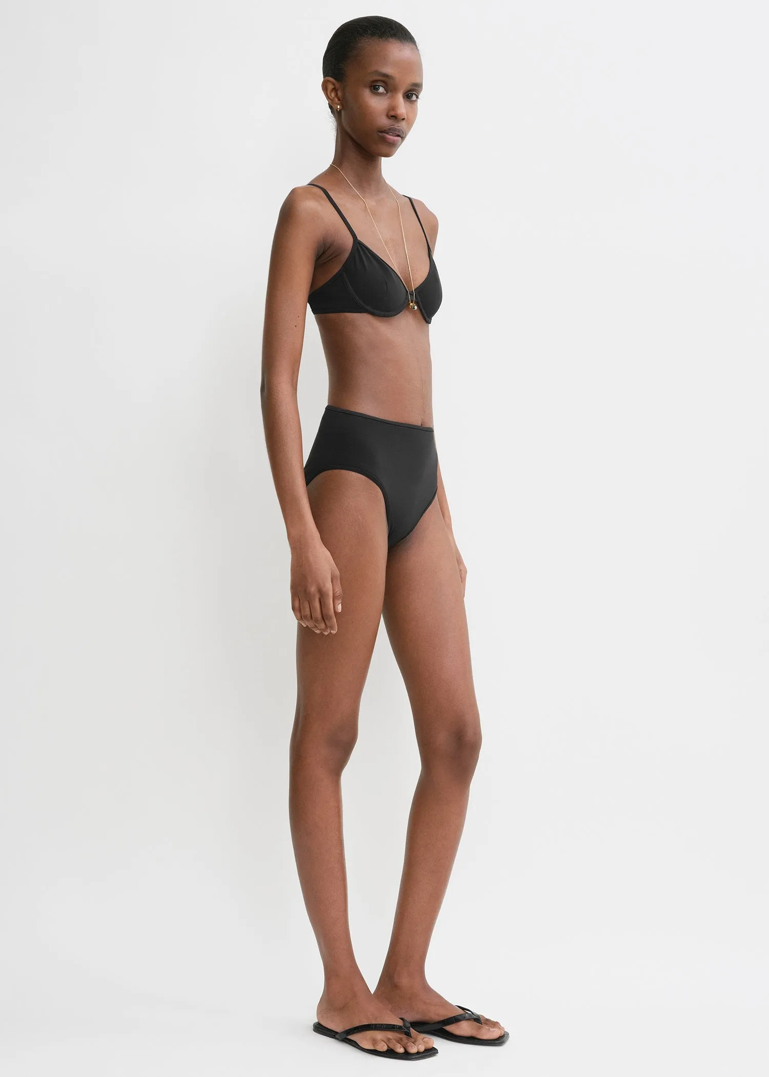 Half-cup bikini top black sold by Toteme