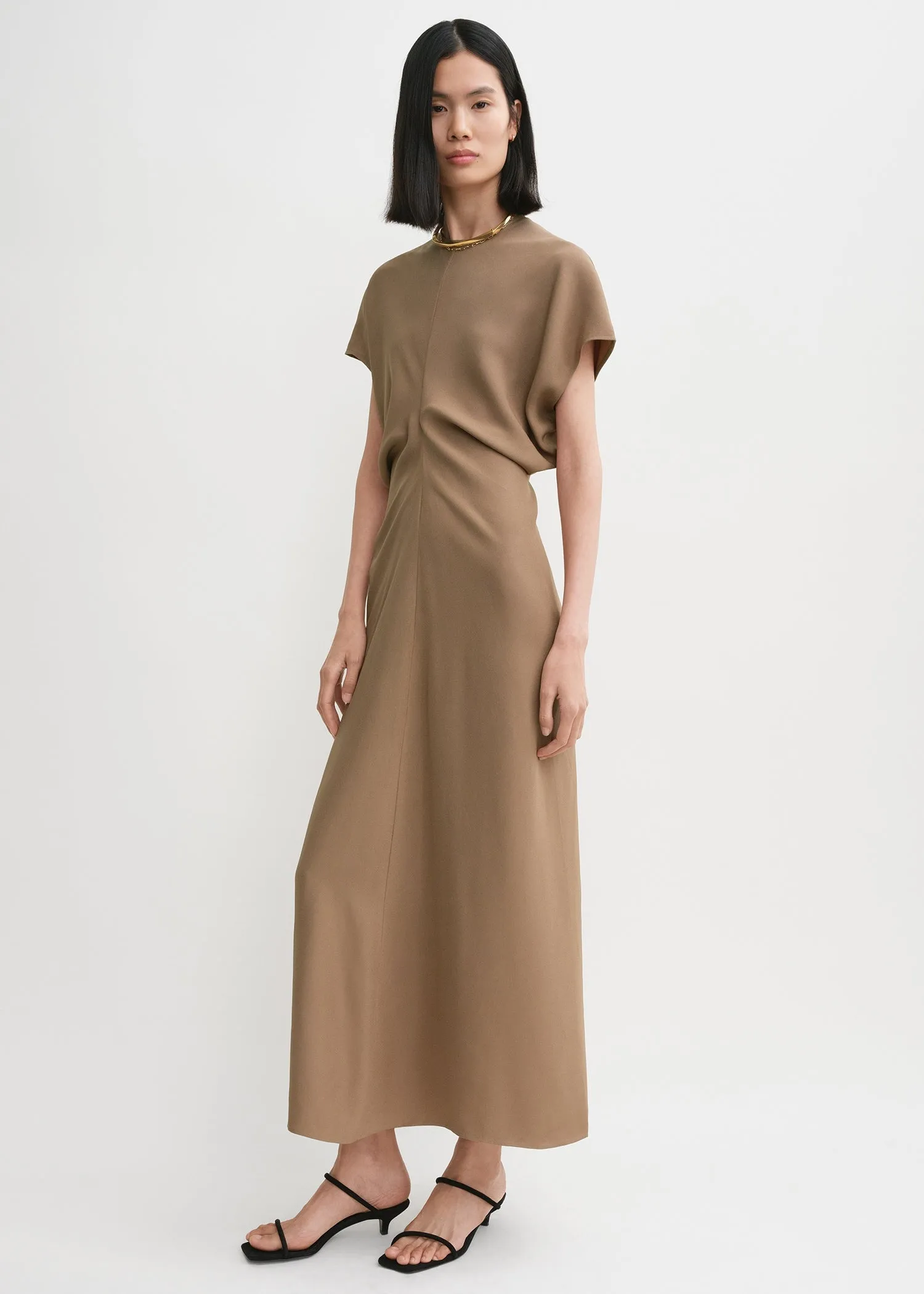 Slouch waist dress camel sold by Toteme product image thumbnail 2