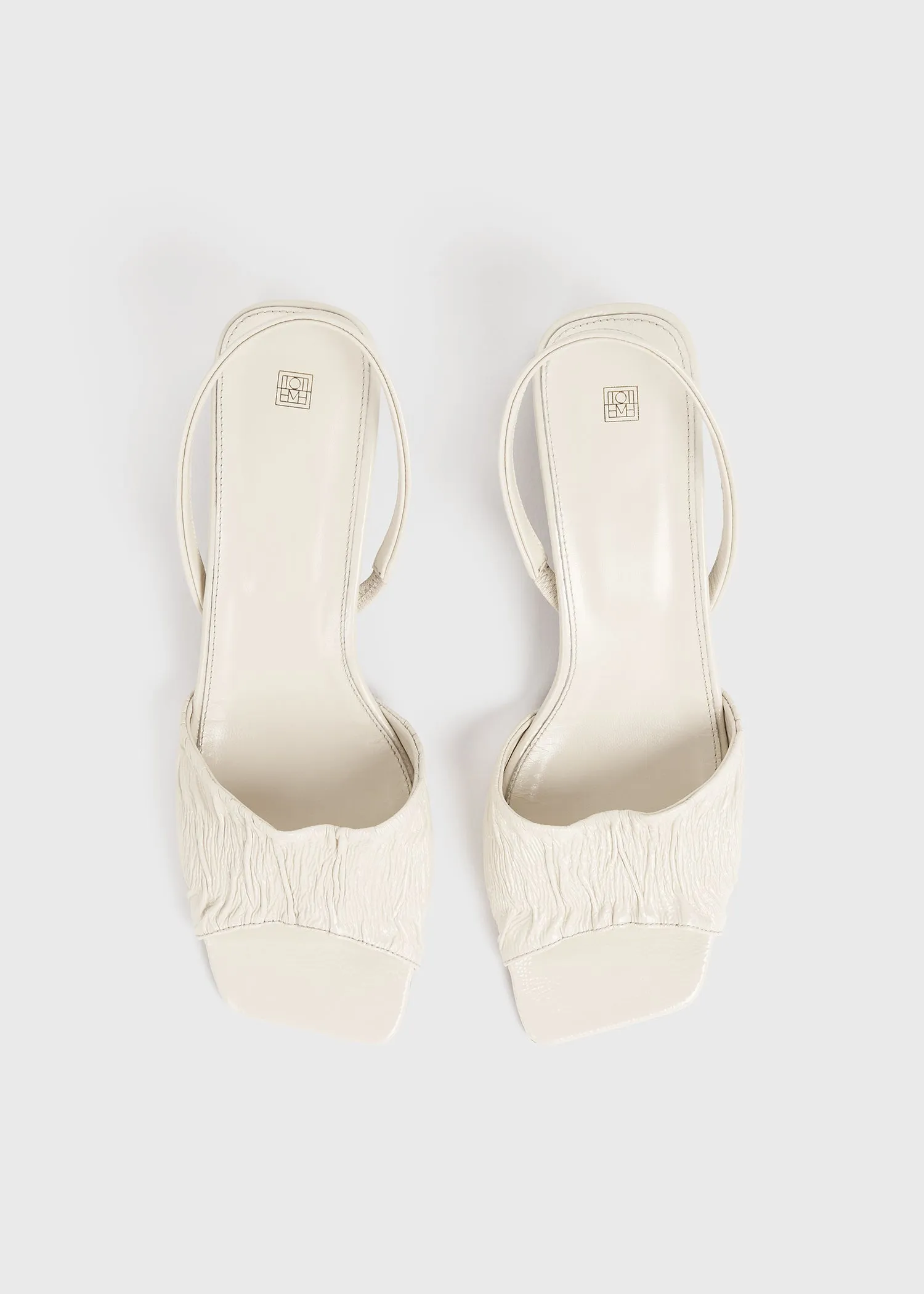 The Gathered Scoop-Heel Sandal snow sold by Toteme product image thumbnail 3