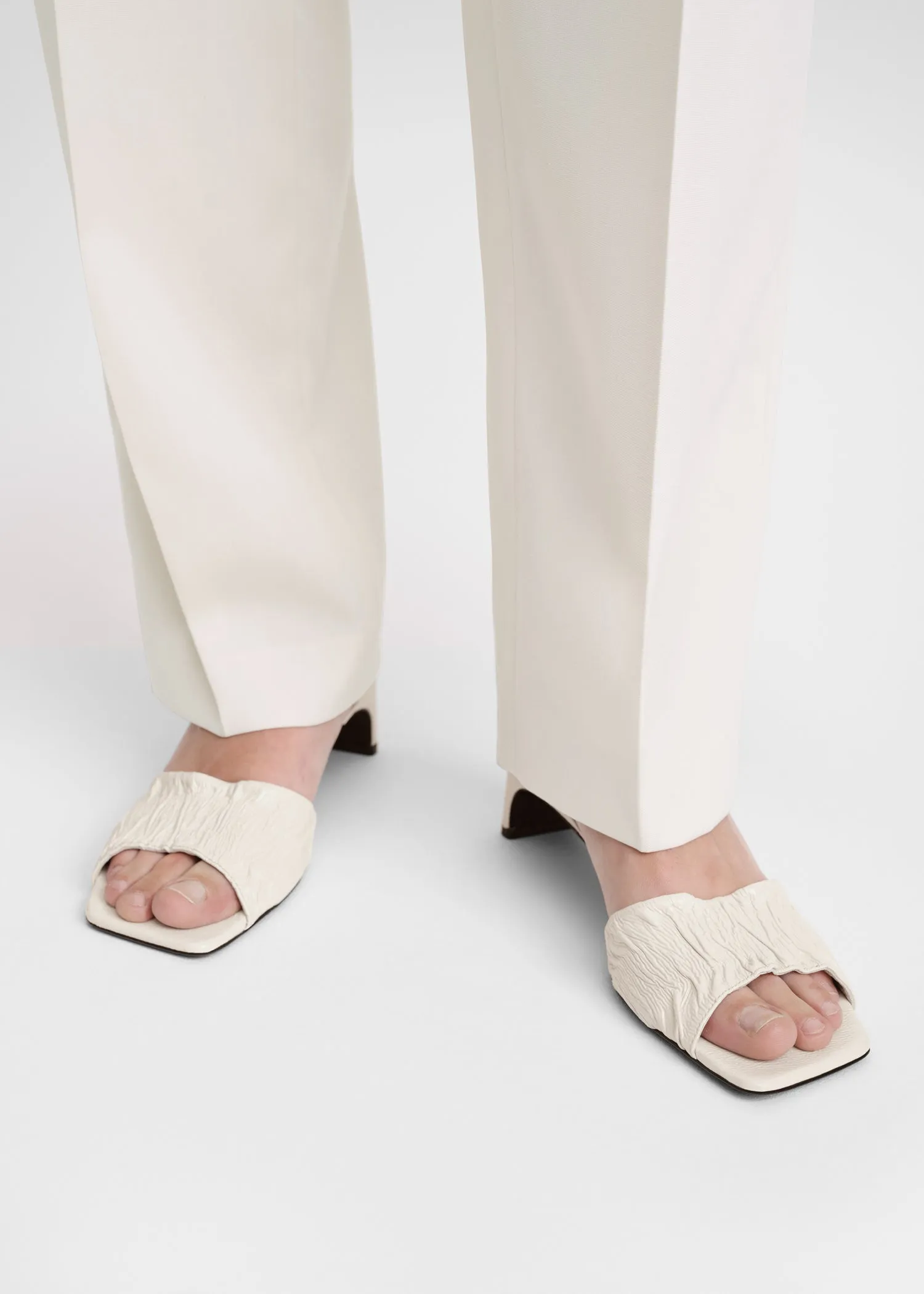The Gathered Scoop-Heel Sandal snow sold by Toteme product image thumbnail 2