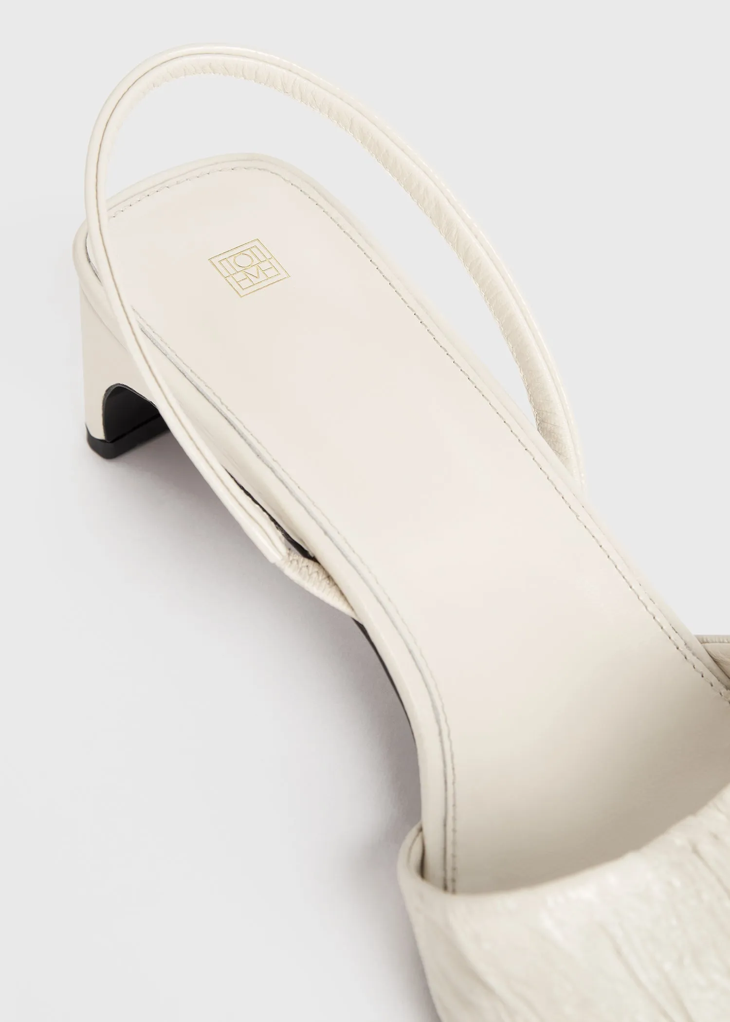 The Gathered Scoop-Heel Sandal snow sold by Toteme product image thumbnail 4