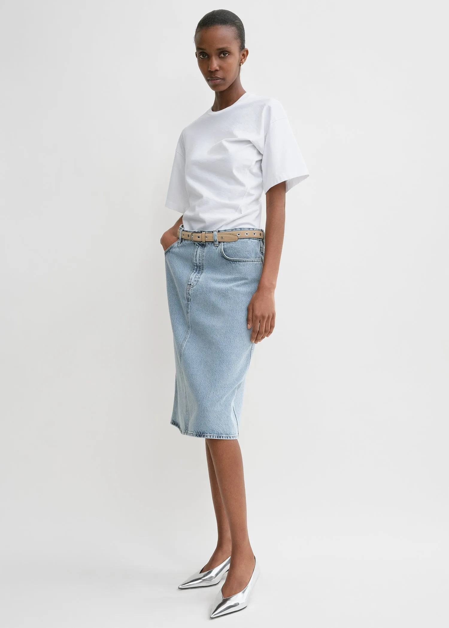 Twisted jersey tee off-white sold by Toteme