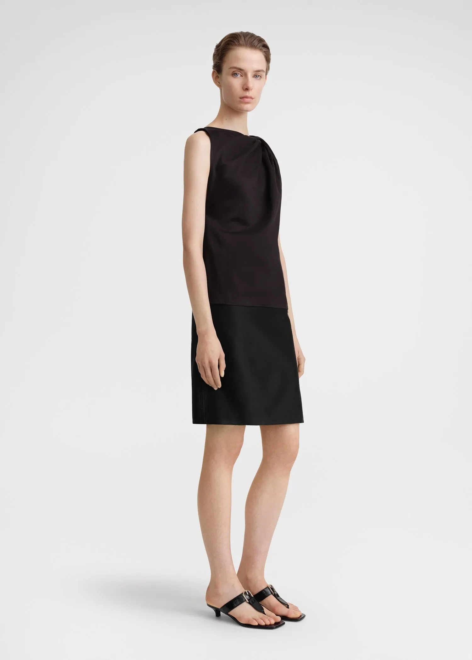 Shoulder-twist dress black sold by Toteme product image thumbnail 2