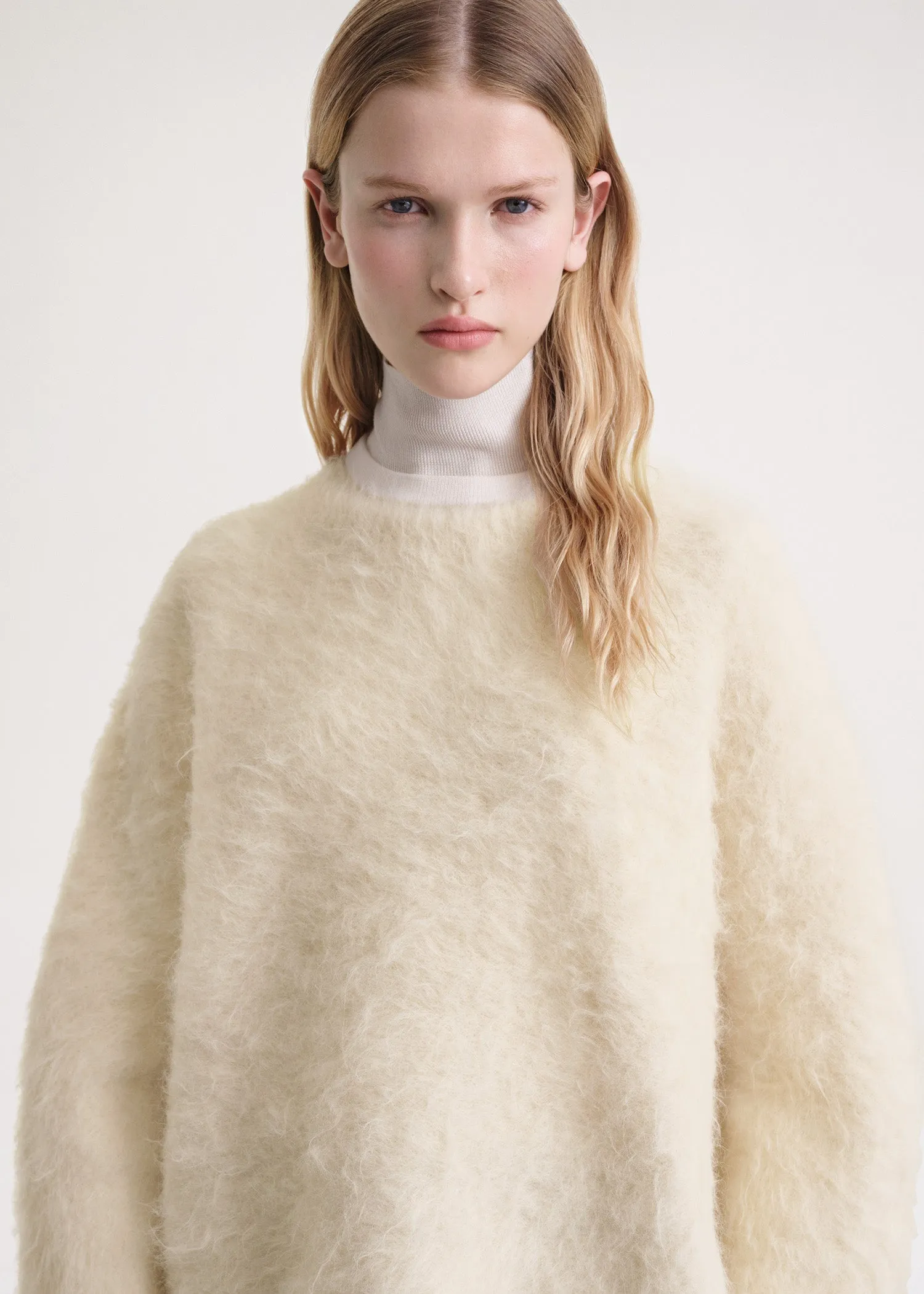 Boxy alpaca knit stone sold by Toteme product image thumbnail 4