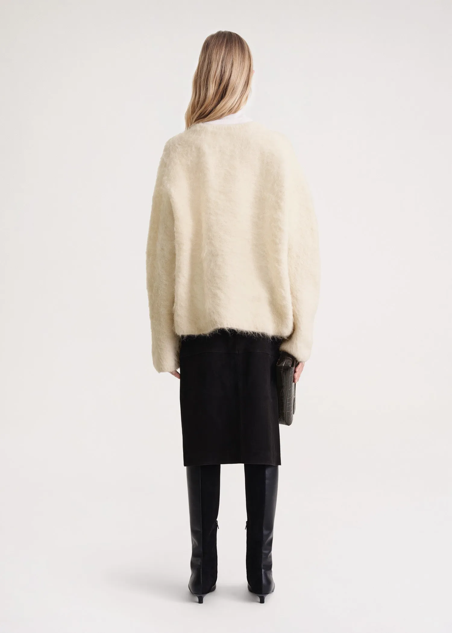 Boxy alpaca knit stone sold by Toteme product image thumbnail 3