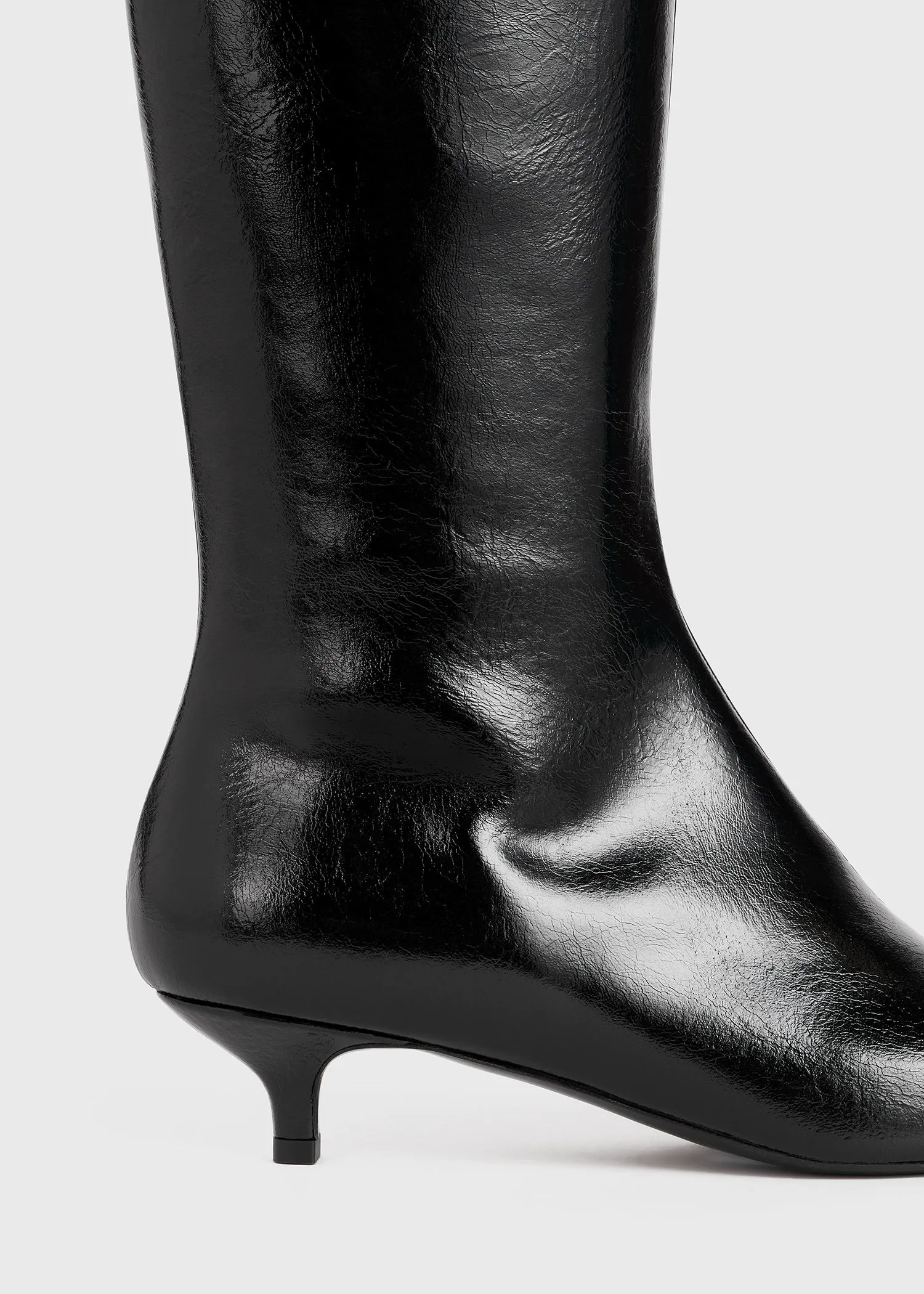 Slim patent knee-high boots black sold by Toteme product image thumbnail 3